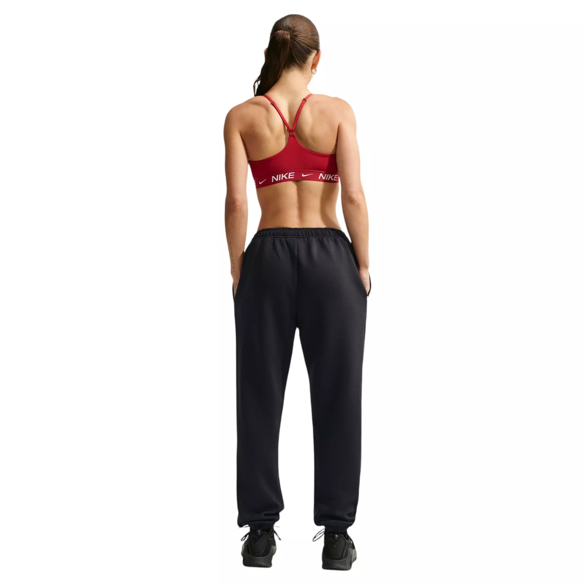 Nike Women's One Dri-FIT Pants - Black/Red/White - BLACK/RED/WHITE