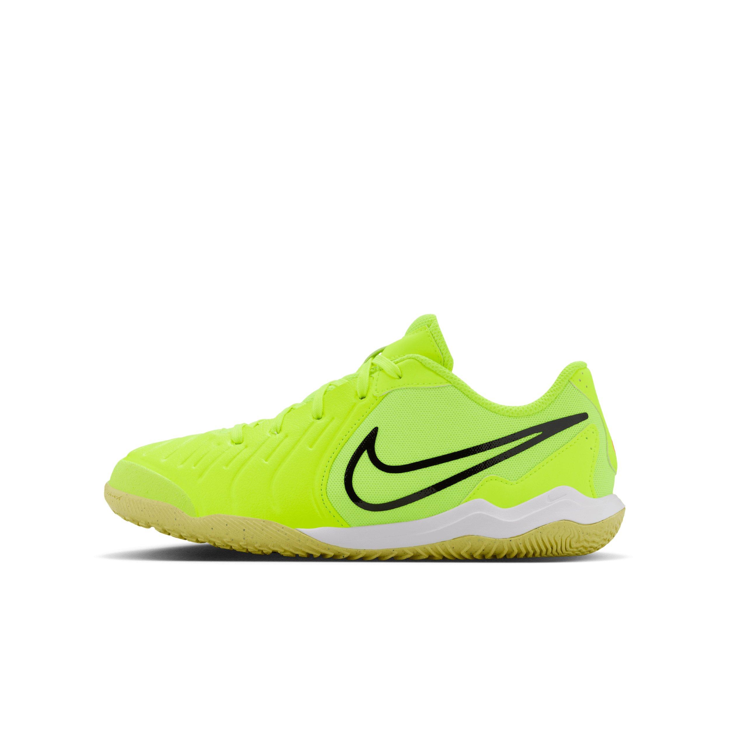 Nike Jr. Tiempo Legend 10 Academy IC Grade School Kids' "Volt/Black" Soccer Shoe