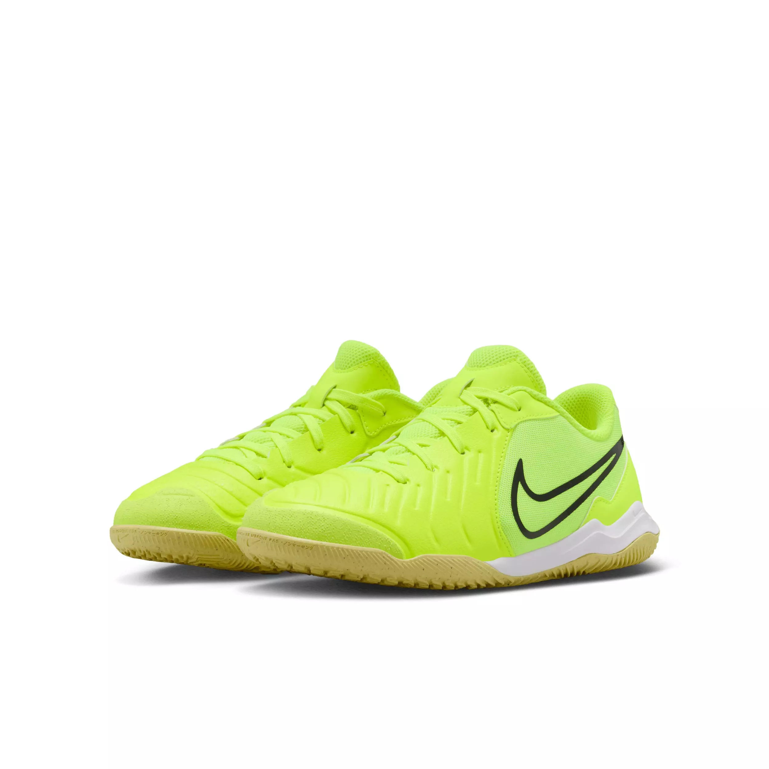 Nike Jr. Tiempo Legend 10 Academy IC "Volt/Black" Grade School Kids' Soccer Shoe - VOLT/BLACK
