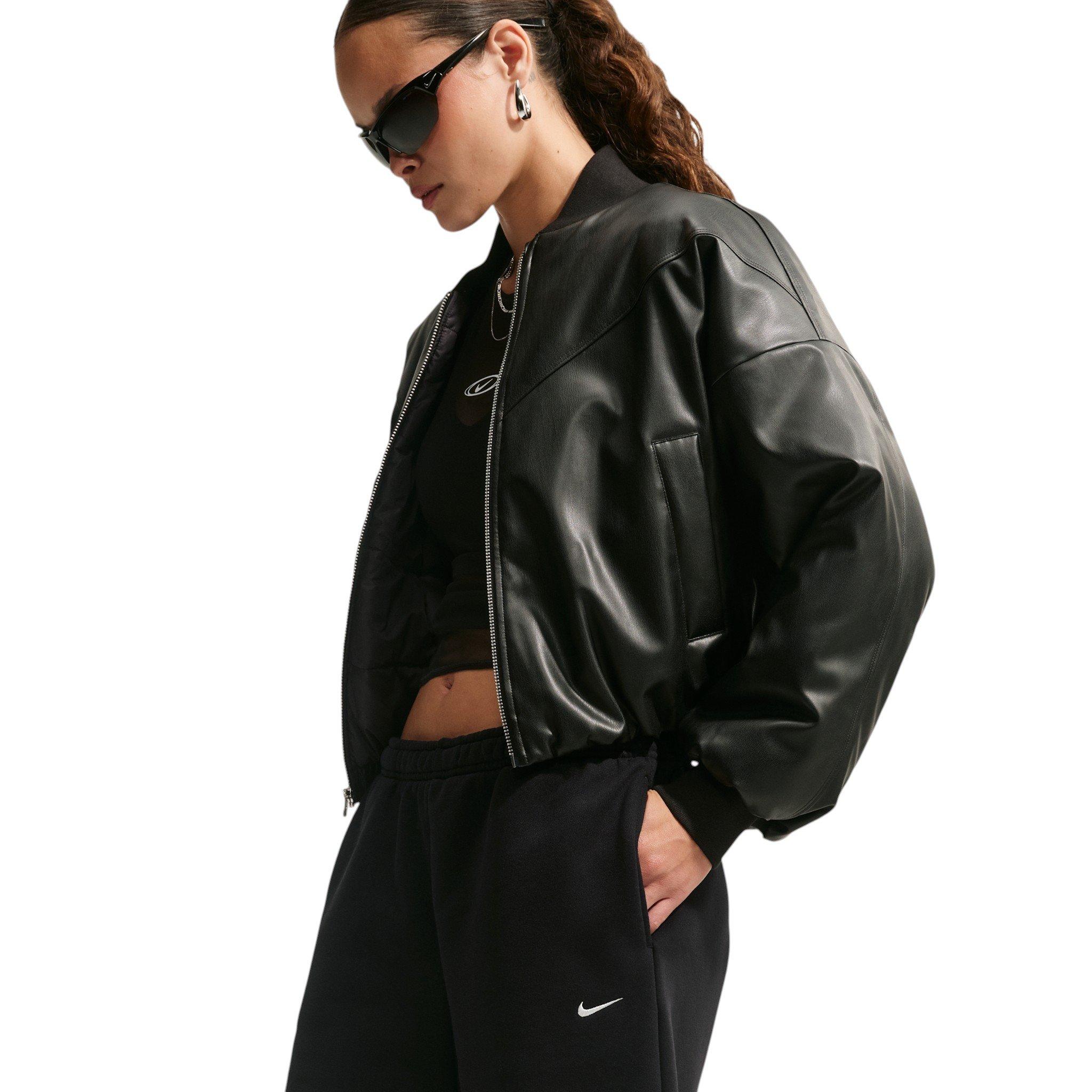 Nike Women's Studio Fleece Med-Weight Oversized HR Cargo Pants - Black - BLACK