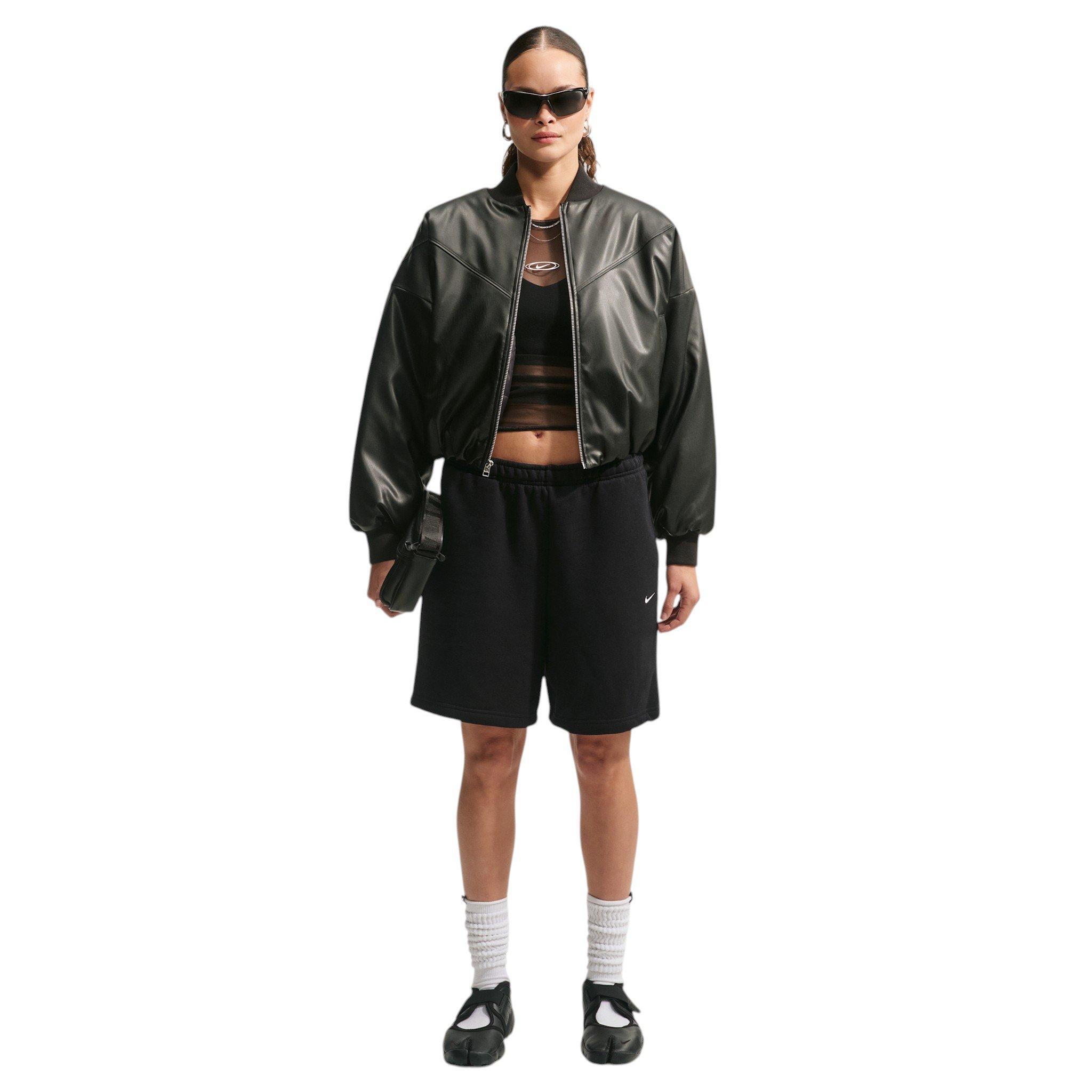 Nike Women's Studio Fleece Med-Weight Oversized HR Cargo Pants - Black - BLACK