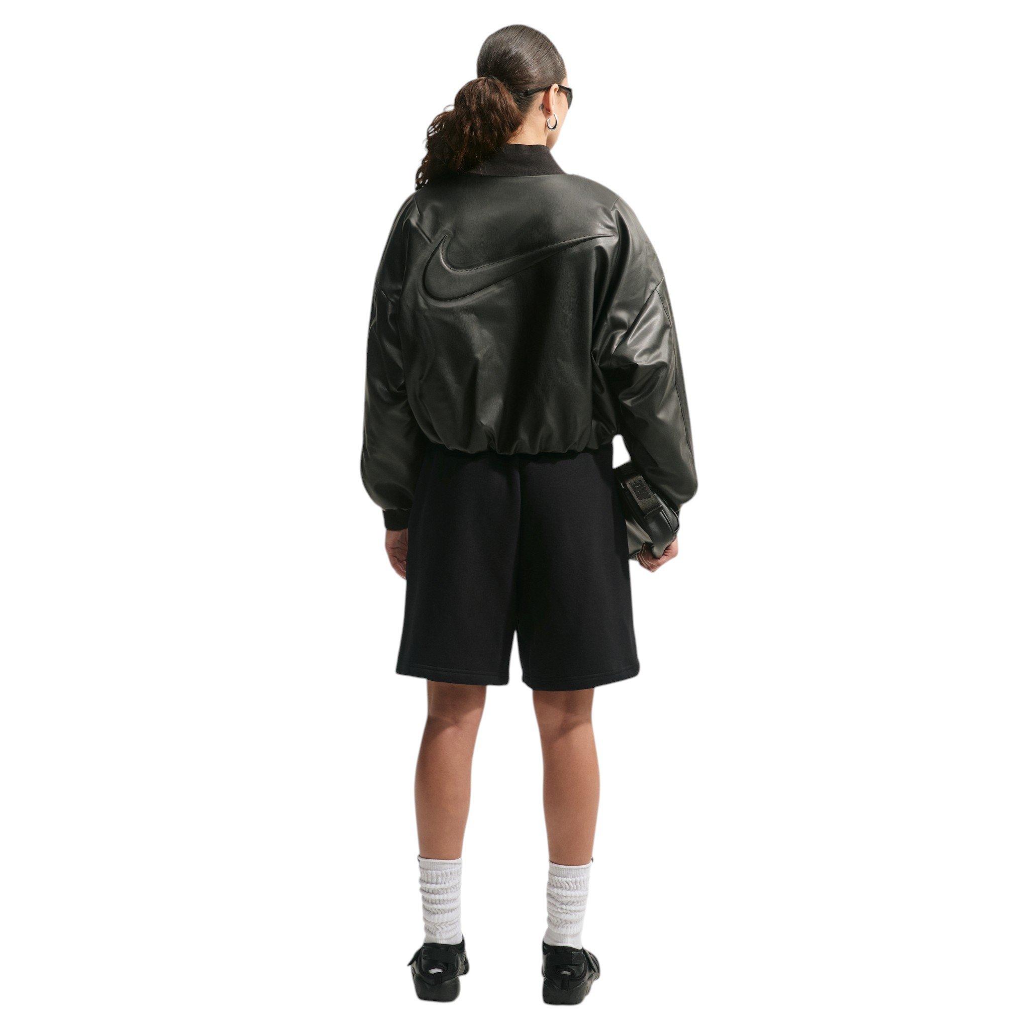 Nike Women's Studio Fleece Med-Weight Oversized HR Cargo Pants - Black - BLACK