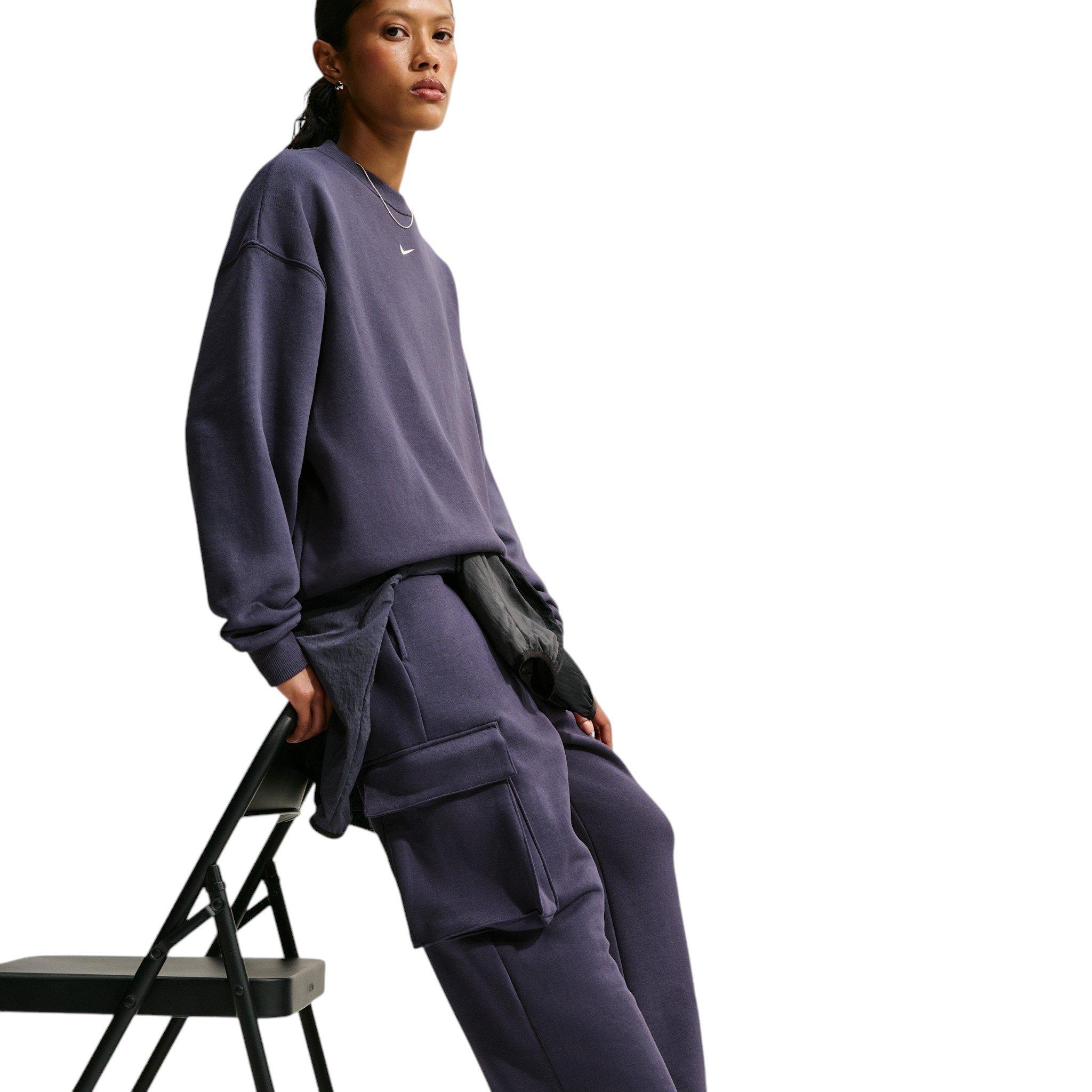 Nike Women's Studio Fleece Med Weight Oversized High-Rise Cargo Pants - Gridiron - GRIDIRON