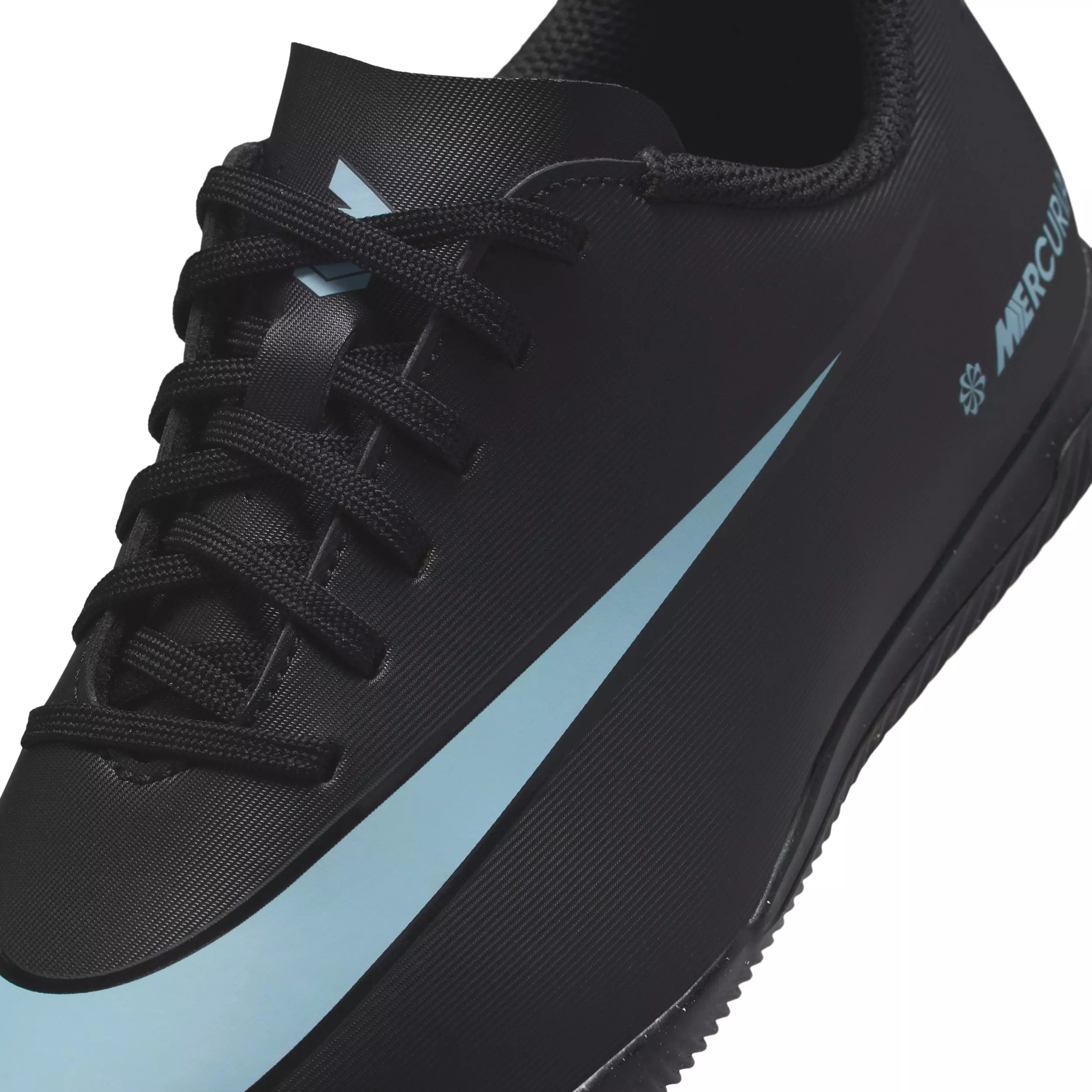 Nike Jr. Mercurial Vapor 16 Club IC "Black/Ice Blue" Grade School Kids' Soccer Shoe - BLACK/BLUE