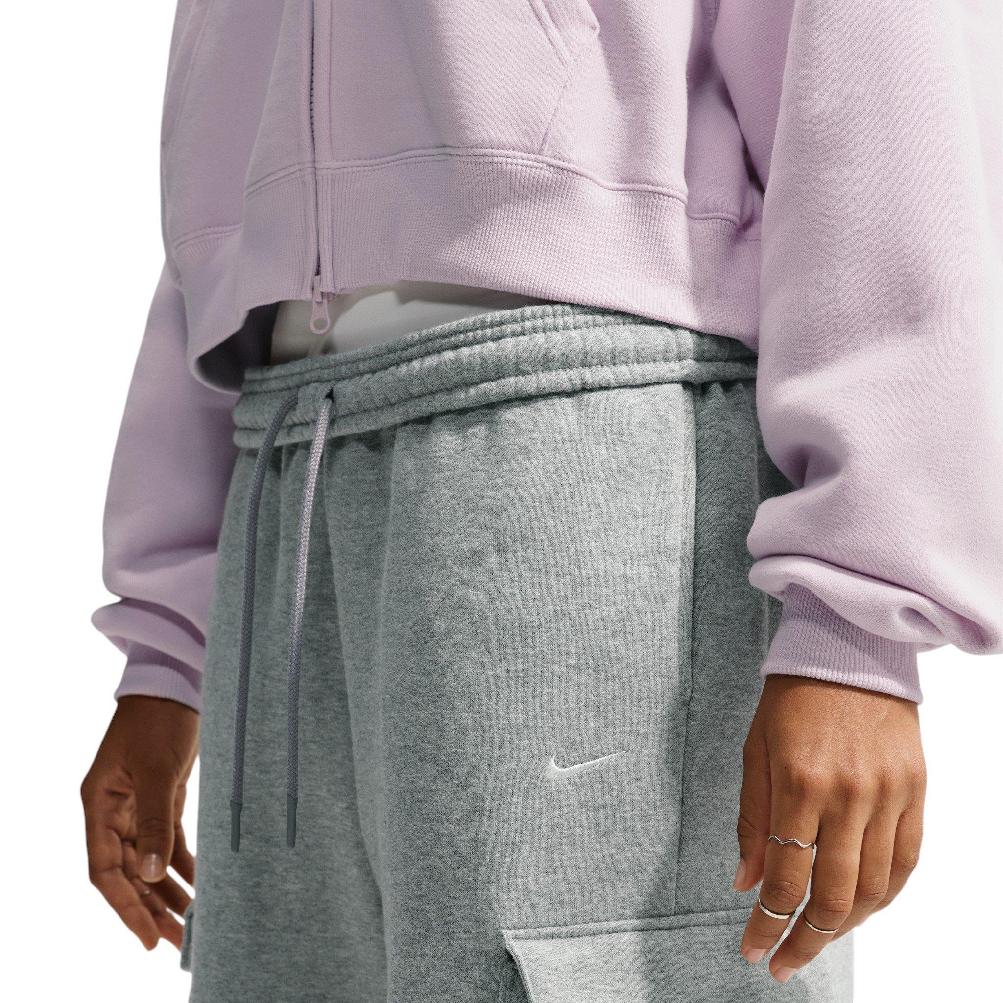 Nike Women's Studio Fleece Med-Weight Oversized HR Cargo Pants - Dk Grey - DK GREY
