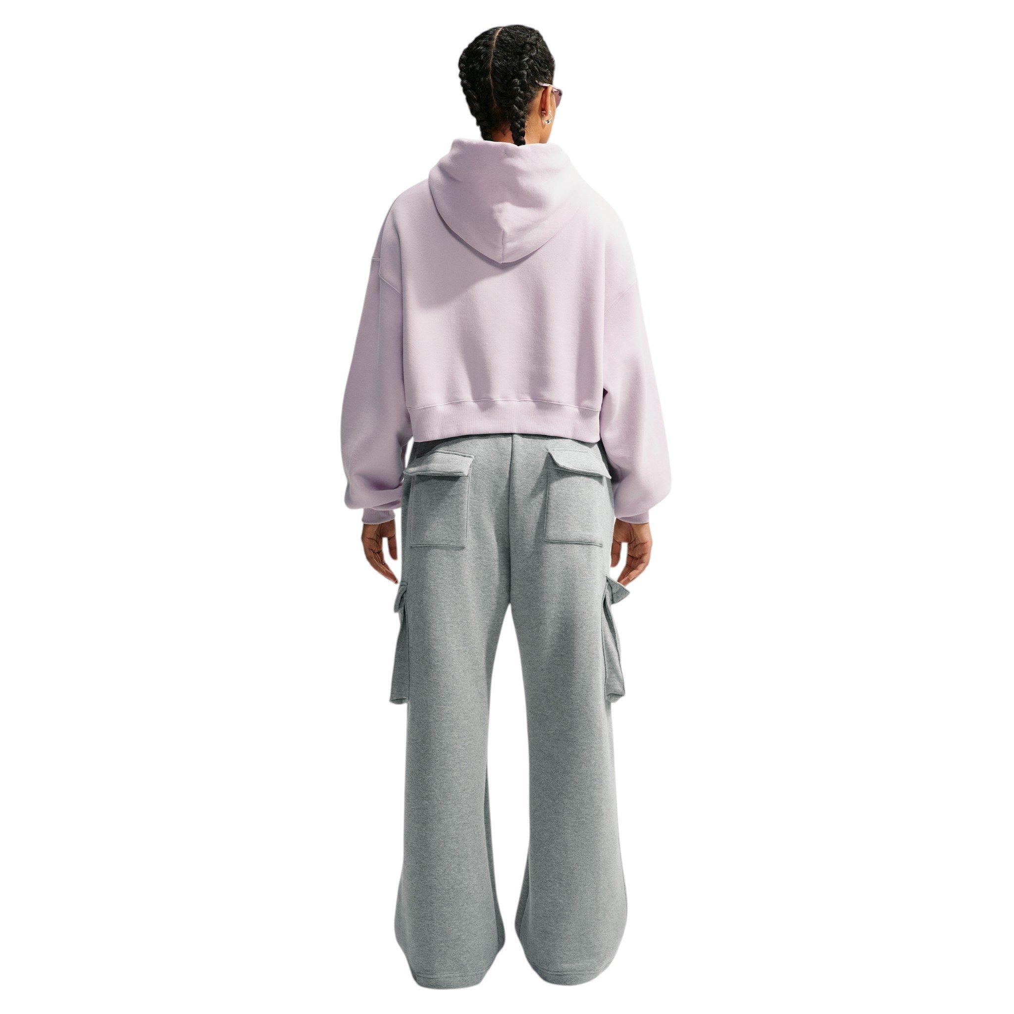 Nike Women's Studio Fleece Med-Weight Oversized HR Cargo Pants - Dk Grey - DK GREY