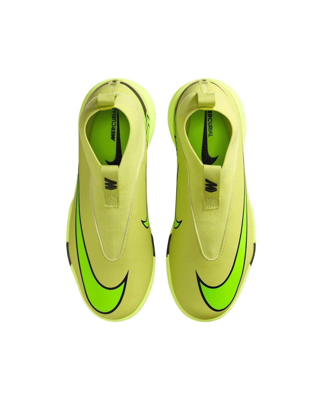 Nike Jr. Mercurial Superfly 10 Academy IC Grade School Kids' "Limelight/Crimson/Volt" Soccer Shoe