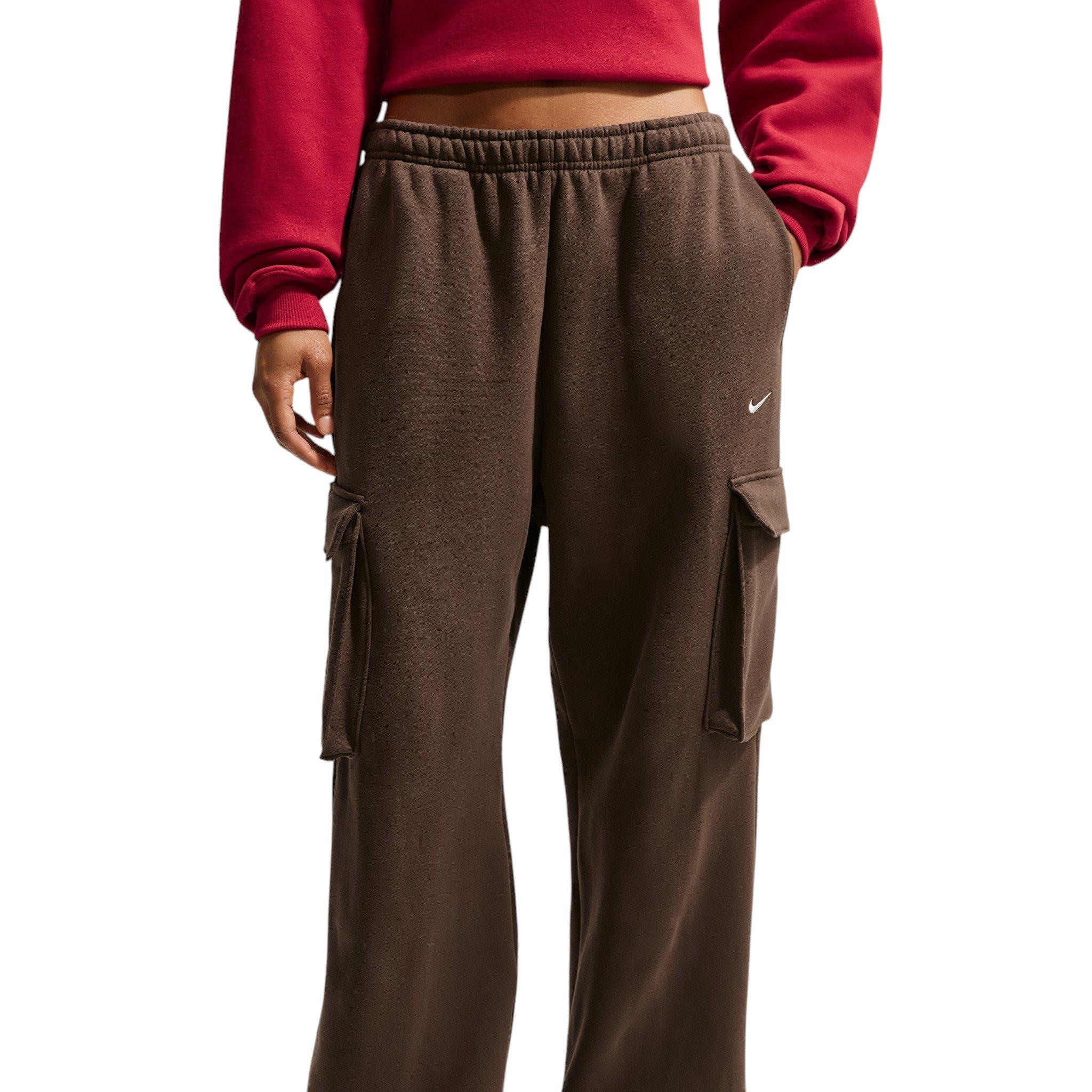 Nike Women's Studio Fleece Med-Weight Oversized HR Cargo Pants - Dk Hazel - DK HAZEL