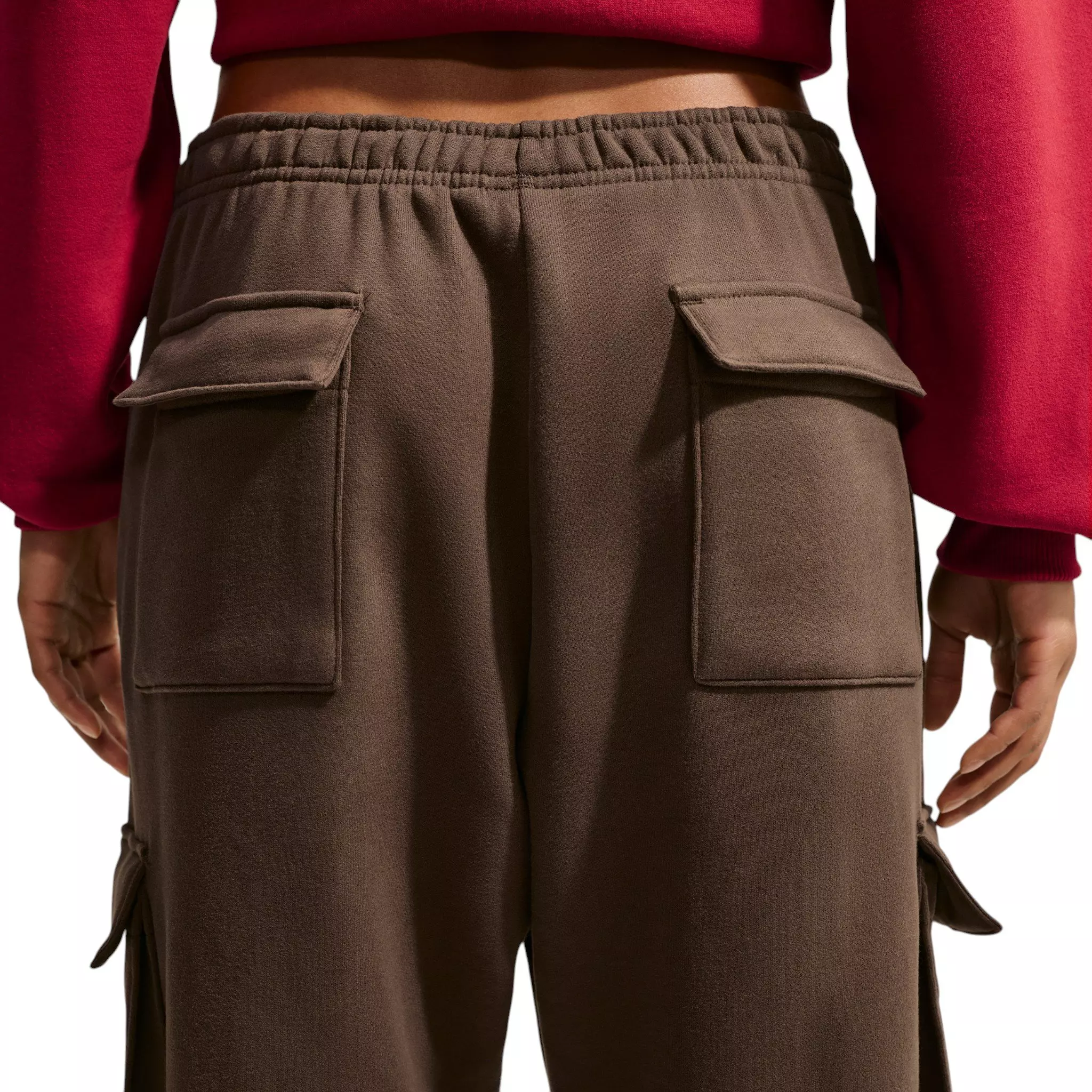 Nike Women's Studio Fleece Med-Weight Oversized HR Cargo Pants - Dk Hazel - DK HAZEL