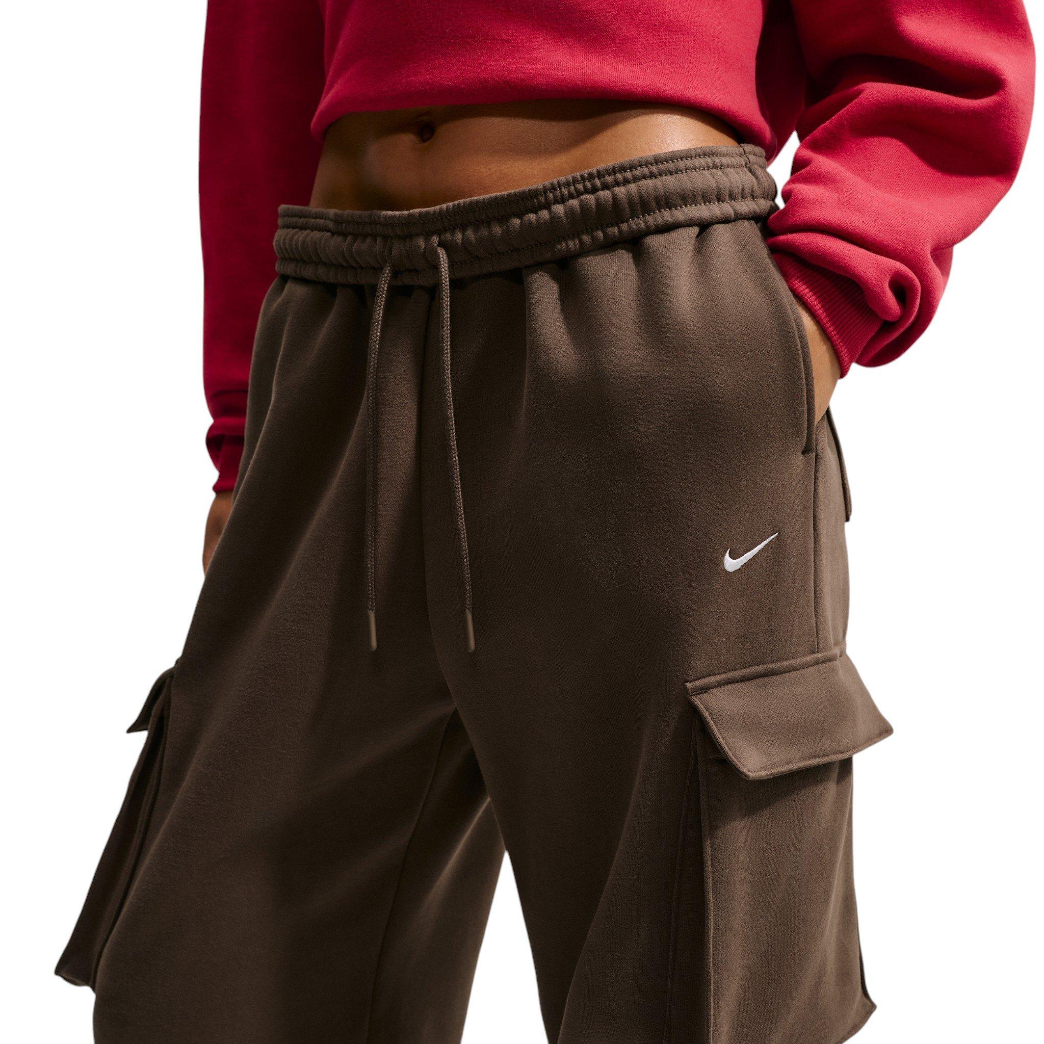 Nike Women's Studio Fleece Med-Weight Oversized HR Cargo Pants - Dk Hazel - DK HAZEL