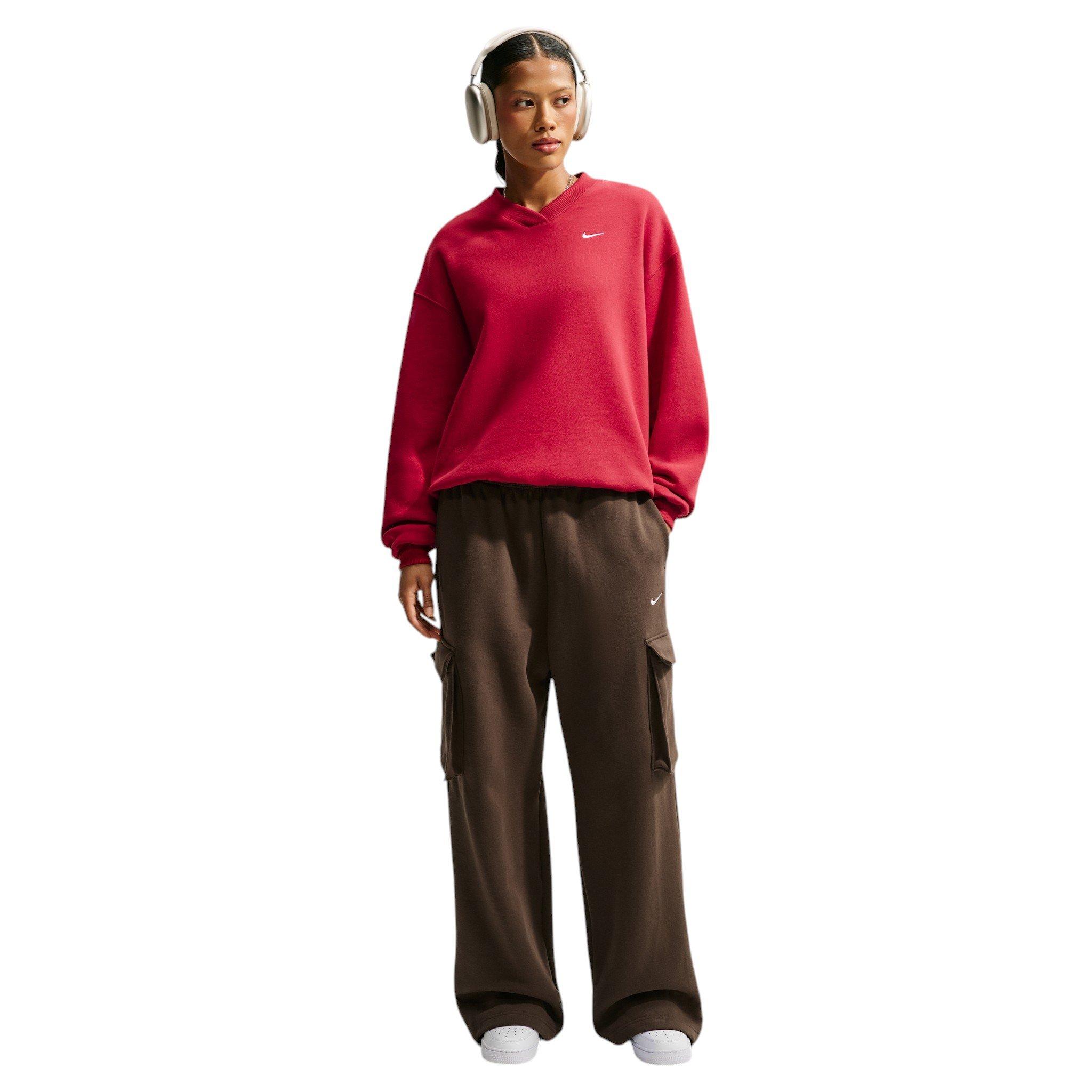 Nike Women's Studio Fleece Med-Weight Oversized HR Cargo Pants - Dk Hazel - DK HAZEL