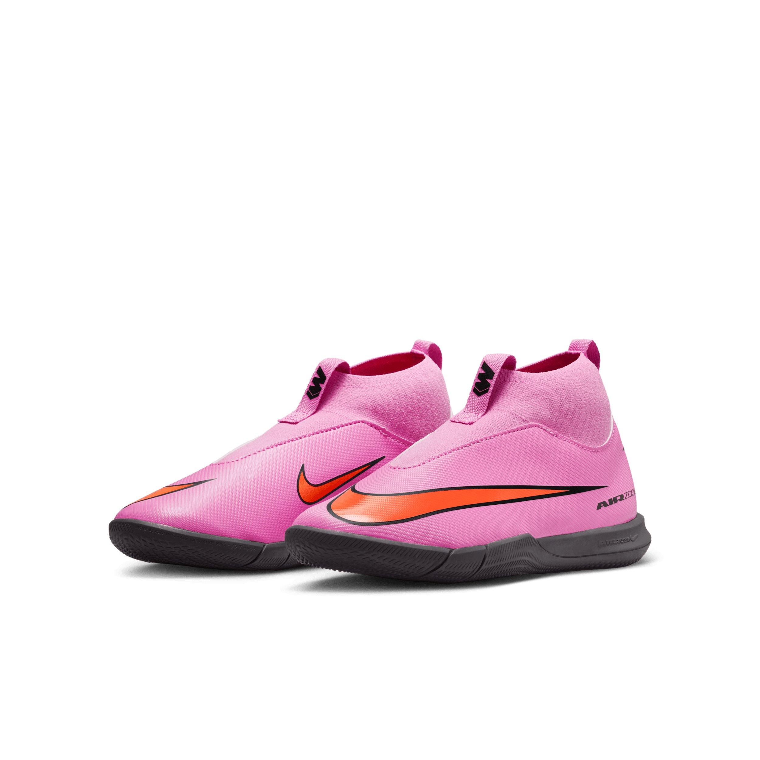 Nike Jr. Mercurial Superfly 10 Academy IC Grade School Kids' "Flamingo/Crimson/Black" Soccer Shoe