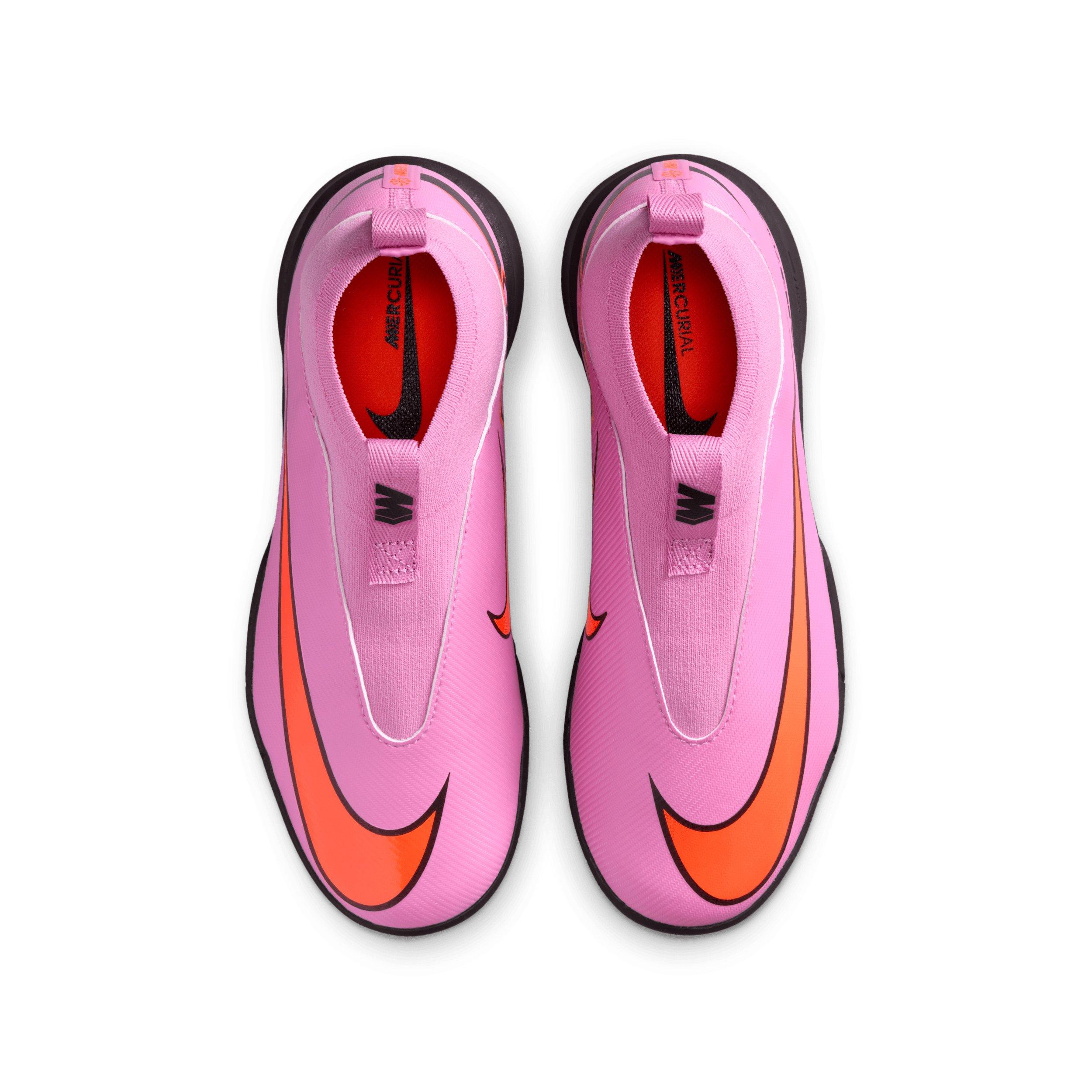 Nike Jr. Mercurial Superfly 10 Academy IC Grade School Kids' "Flamingo/Crimson/Black" Soccer Shoe