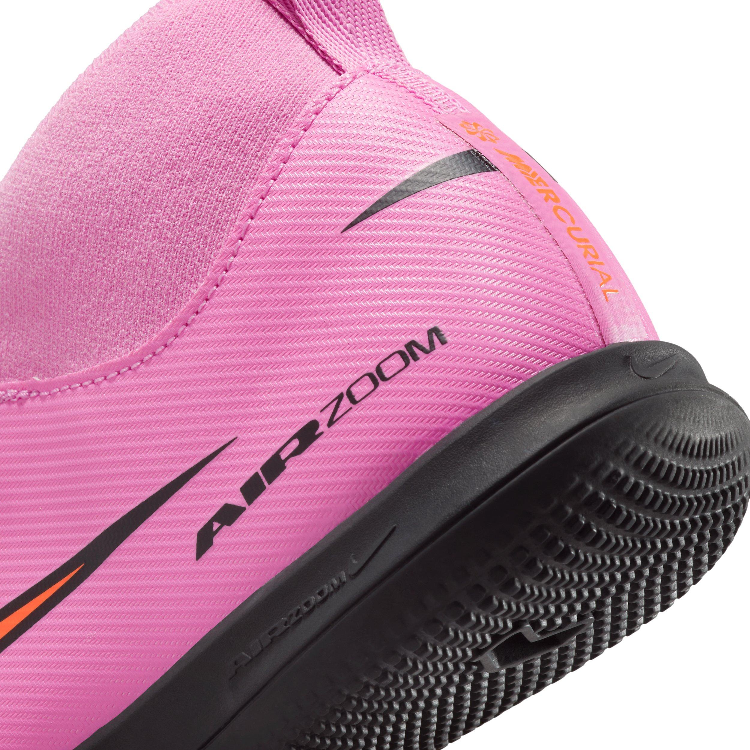 Nike Jr. Mercurial Superfly 10 Academy IC Grade School Kids' "Flamingo/Crimson/Black" Soccer Shoe