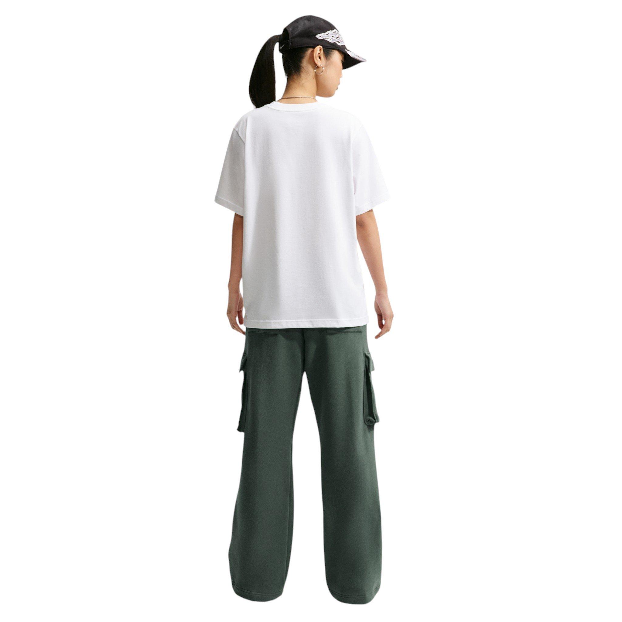 Nike Women's Studio Fleece Med-Weight Oversized HR Cargo Pants - Camo Green - CAMO GREEN