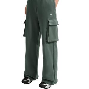 Nike Women's Studio Fleece Med-Weight Oversized HR Cargo Pants - Camo Green - CAMO GREEN