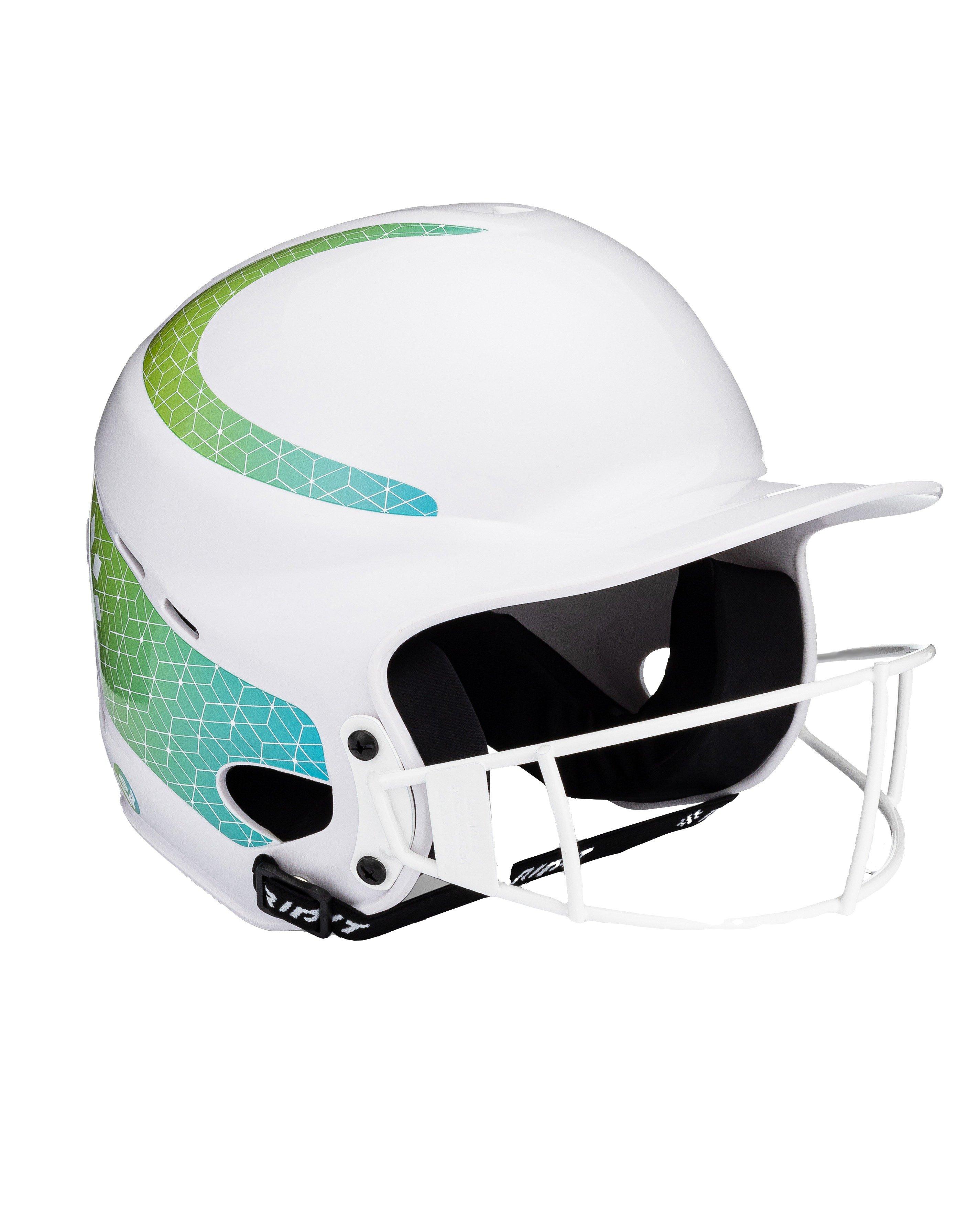 RIP-IT Vision Classic M/L Softball Batting Helmet 2.0 - WHITE/LIME Thumbnail View 1