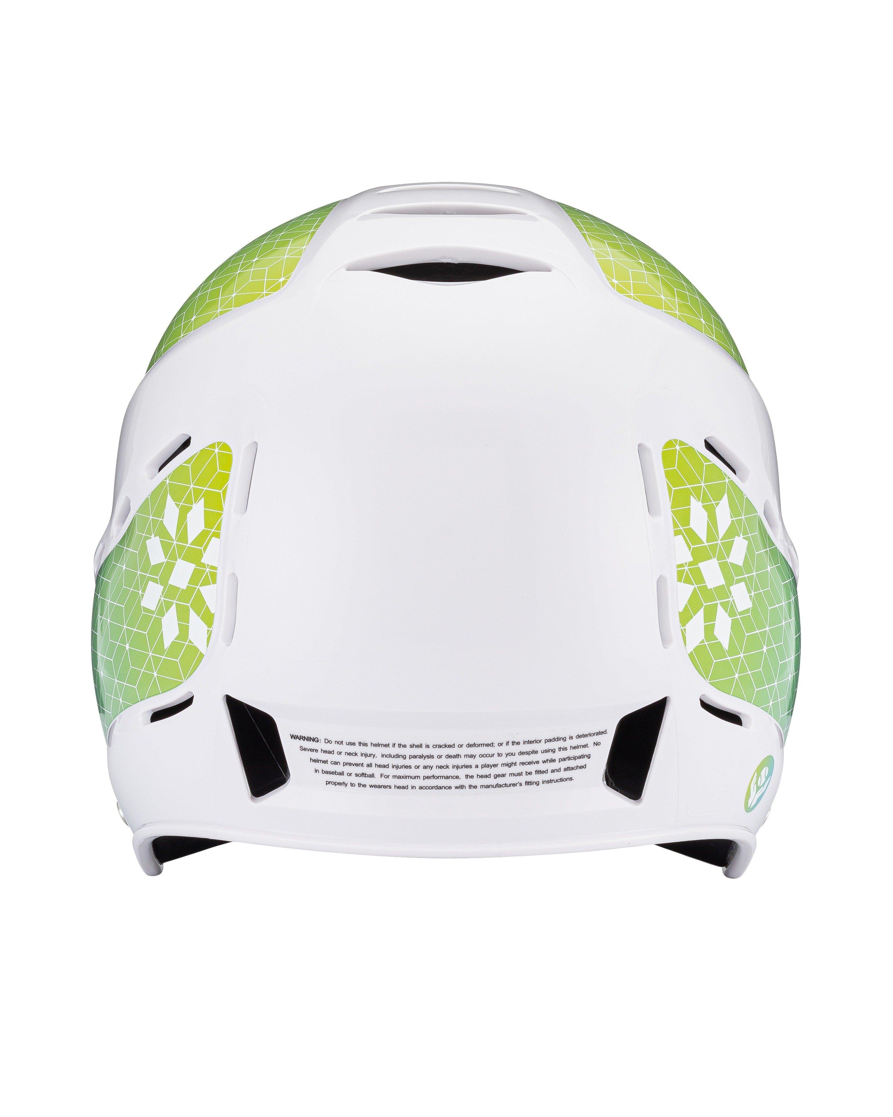 RIP-IT Vision Classic M/L Softball Batting Helmet 2.0 - WHITE/LIME Thumbnail View 2