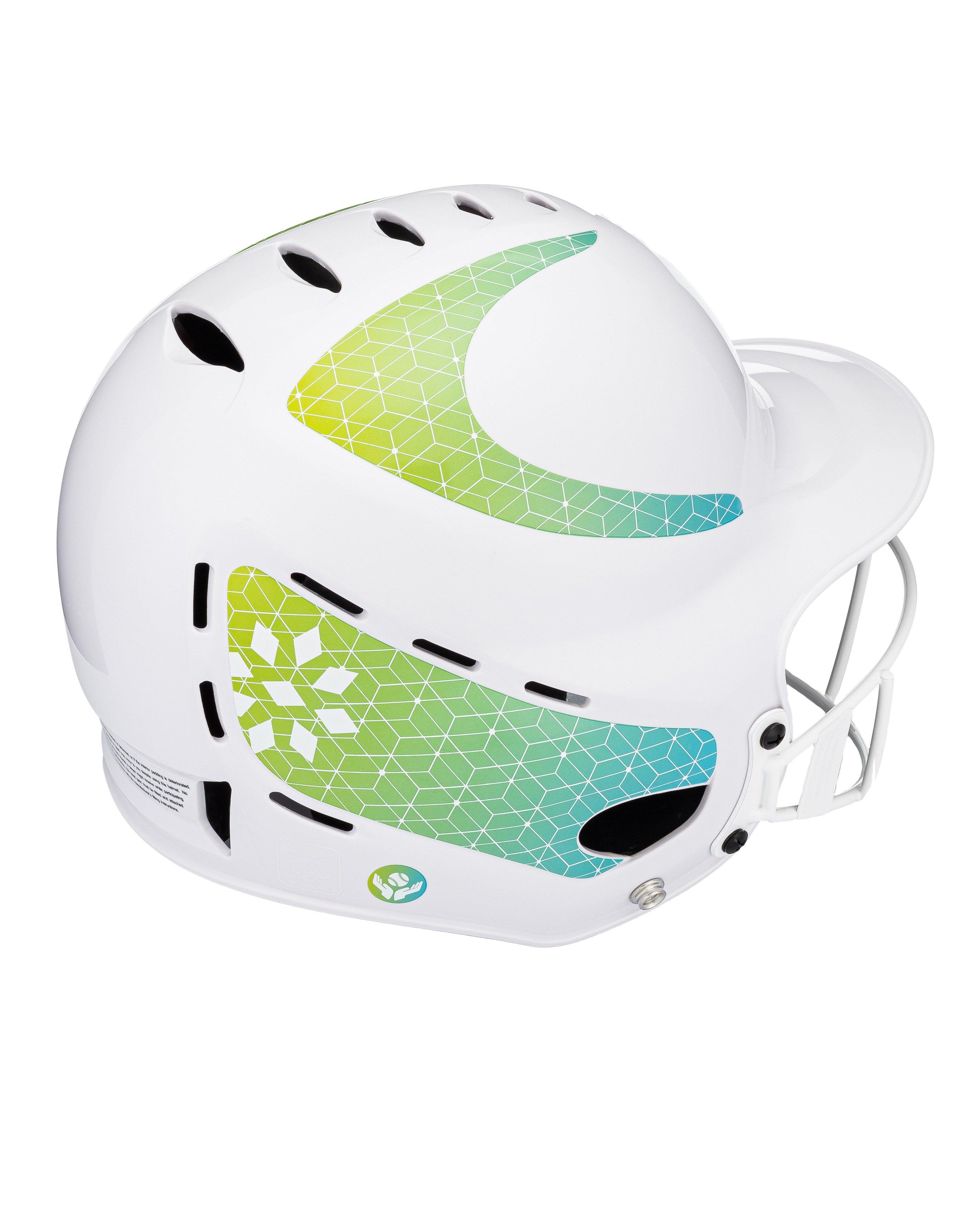 RIP-IT Vision Classic M/L Softball Batting Helmet 2.0 - WHITE/LIME Thumbnail View 4