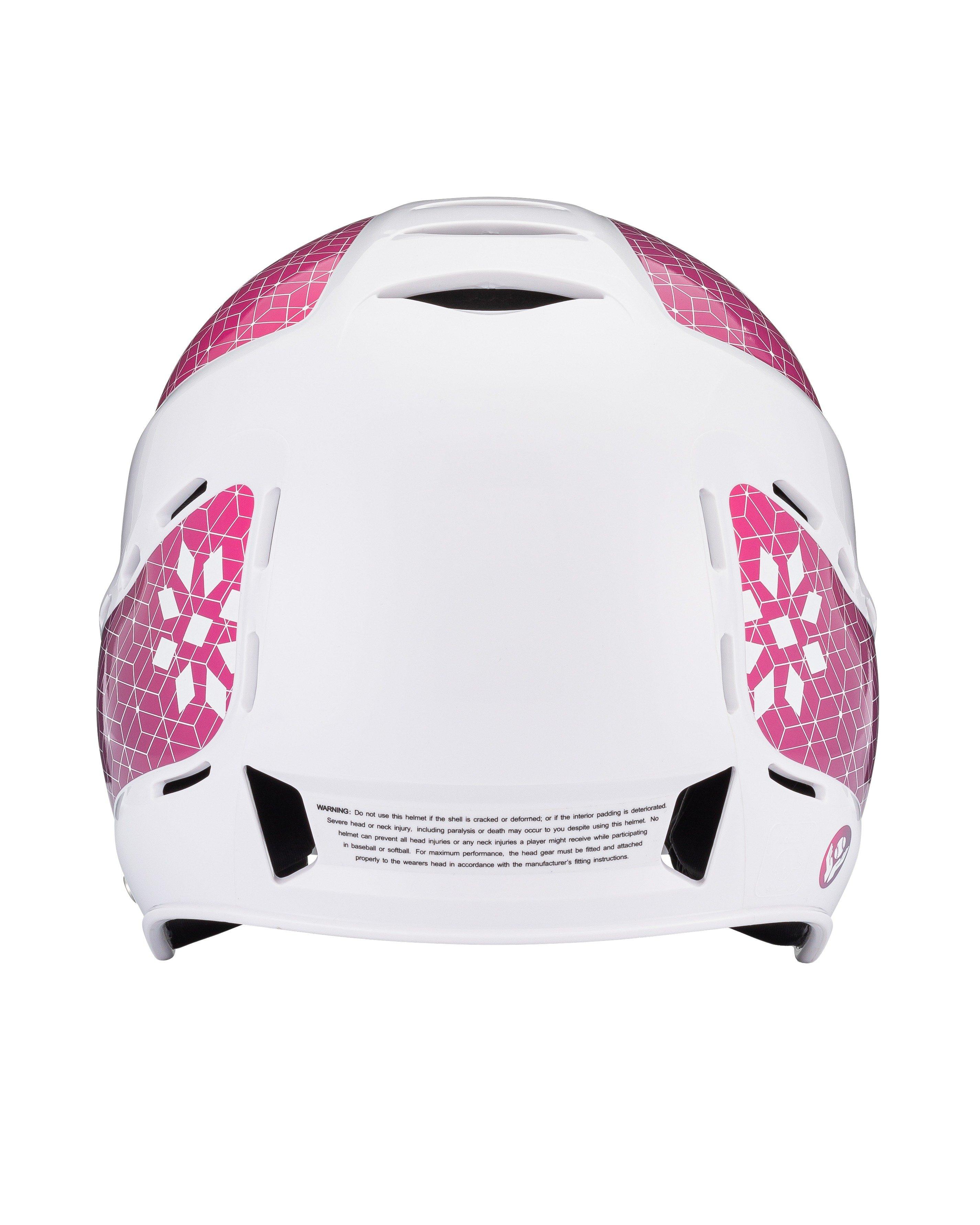 RIP-IT Vision Classic M/L Softball Batting Helmet 2.0 - WHITE/PINK Thumbnail View 2