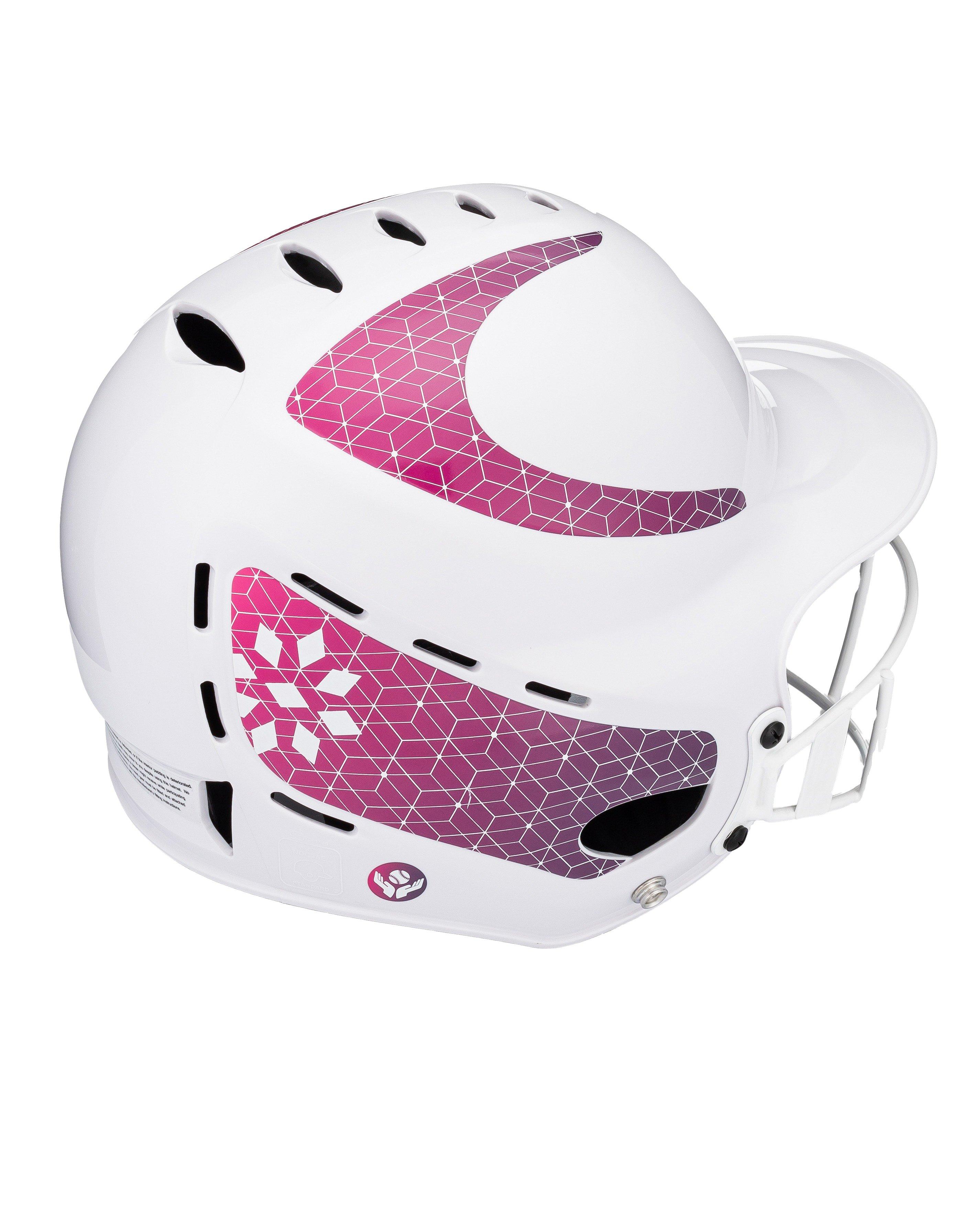 RIP-IT Vision Classic M/L Softball Batting Helmet 2.0 - WHITE/PINK Thumbnail View 4