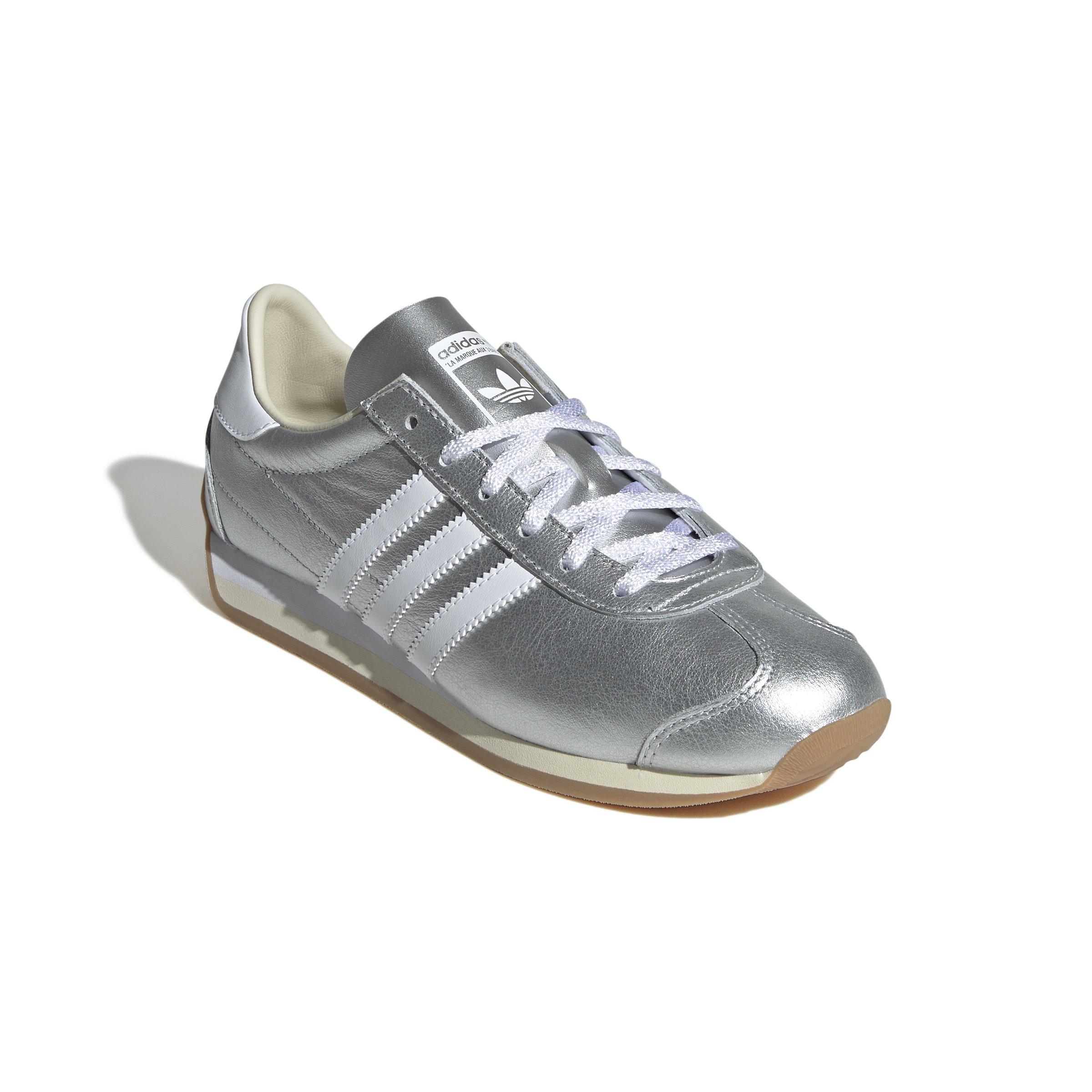 adidas Originals Country OG "Silver Metallic/Ftwr White/Cream White" Women's Shoe - SILVER/WHITE/CREAM Thumbnail View 3