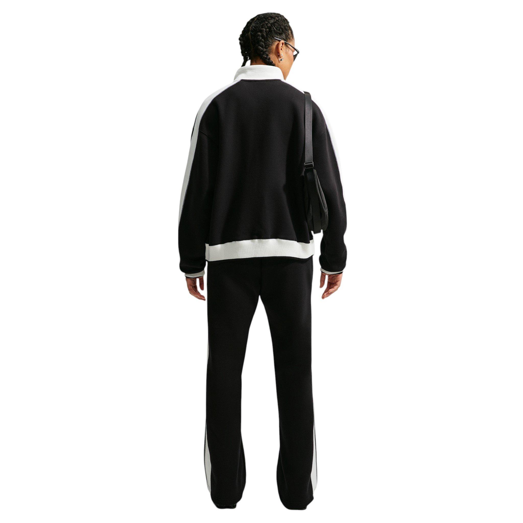 Nike Women's Studio Fleece Med Weight Mid-Rise Track Pants - Black - BLACK
