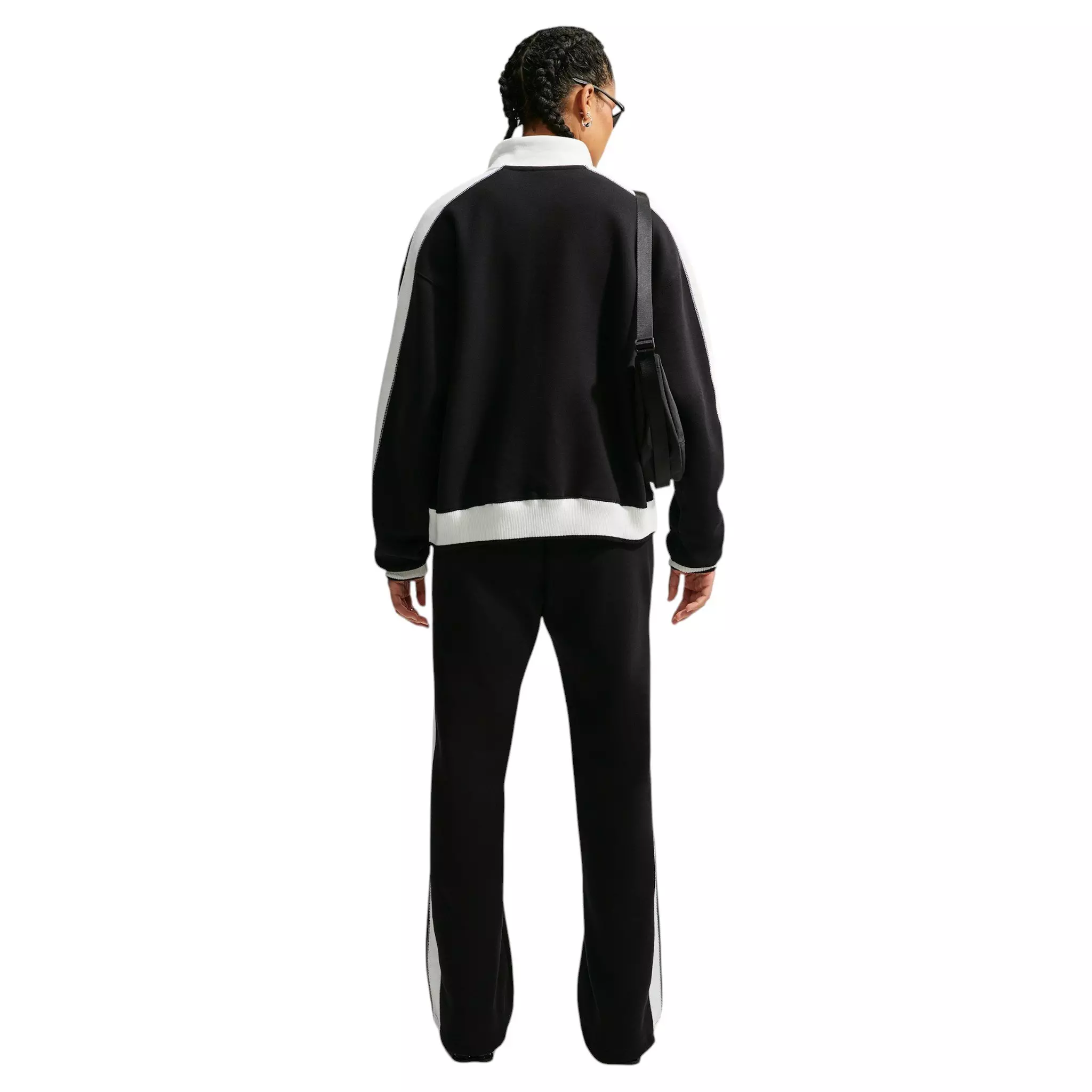Nike Women's Studio Fleece Med Weight Mid-Rise Track Pants - Black - BLACK