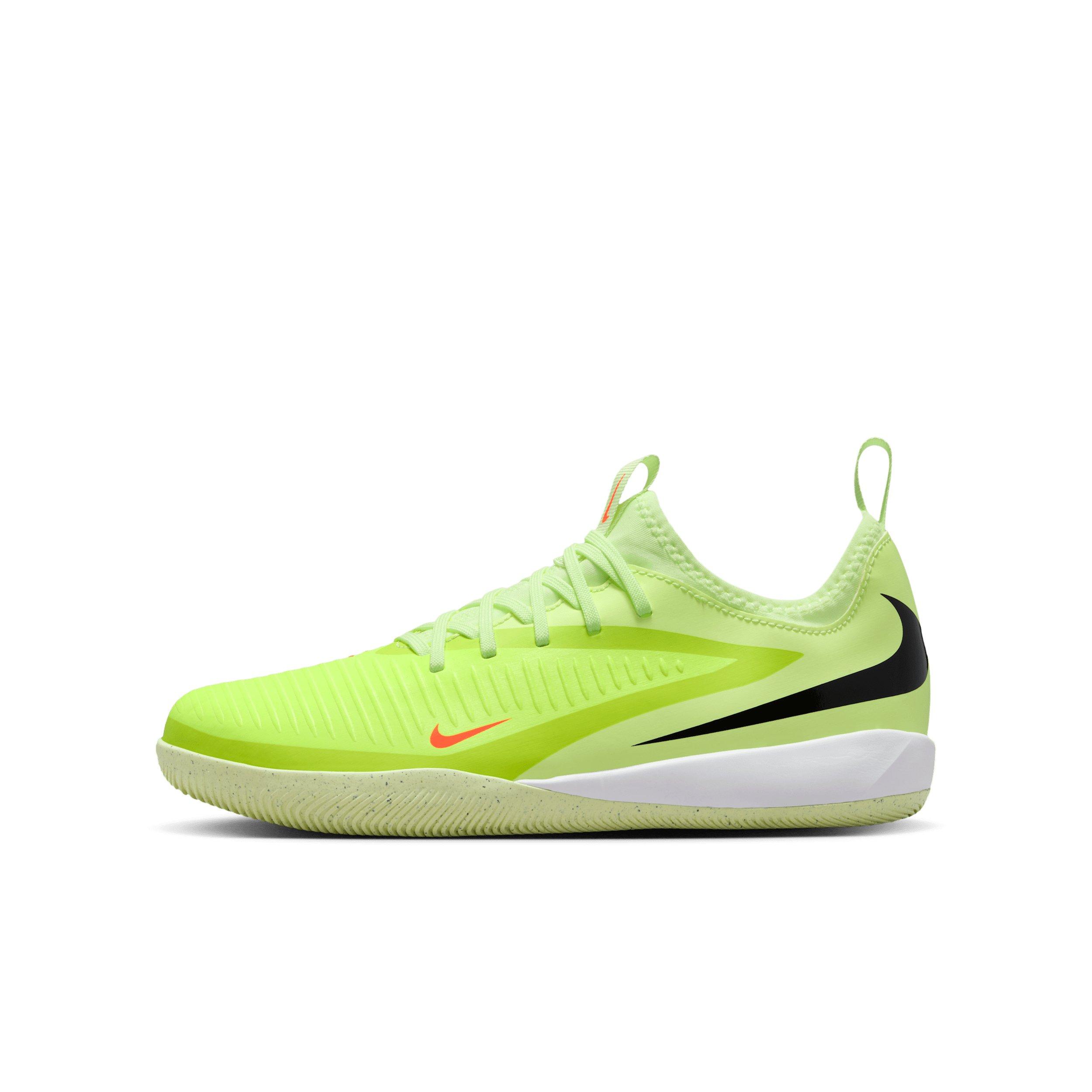 Nike Jr. Phantom 6 Low Academy IC Grade School Kids' "Hyper Crimson/Limelight/Black" Soccer Shoe