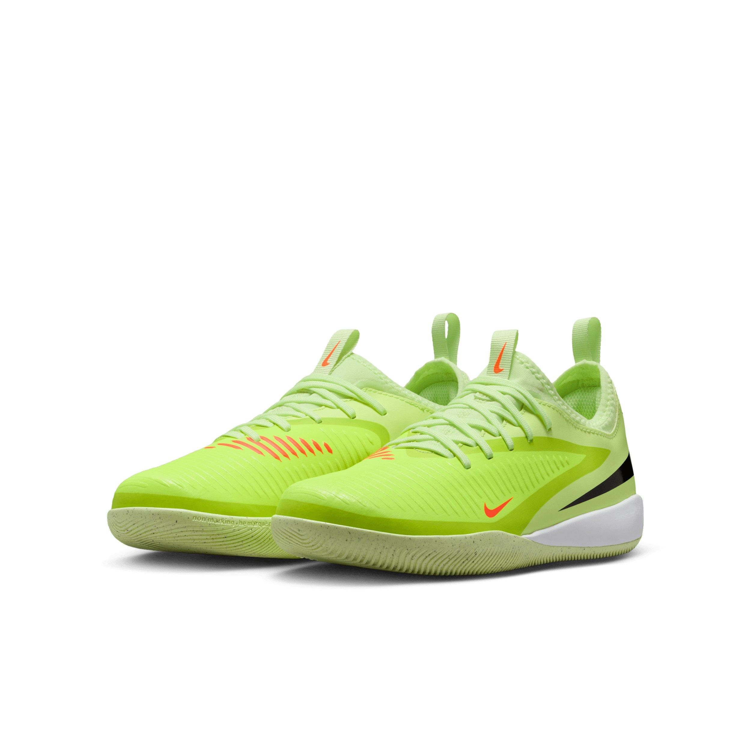 Nike Jr. Phantom 6 Low Academy IC Grade School Kids' "Hyper Crimson/Limelight/Black" Soccer Shoe