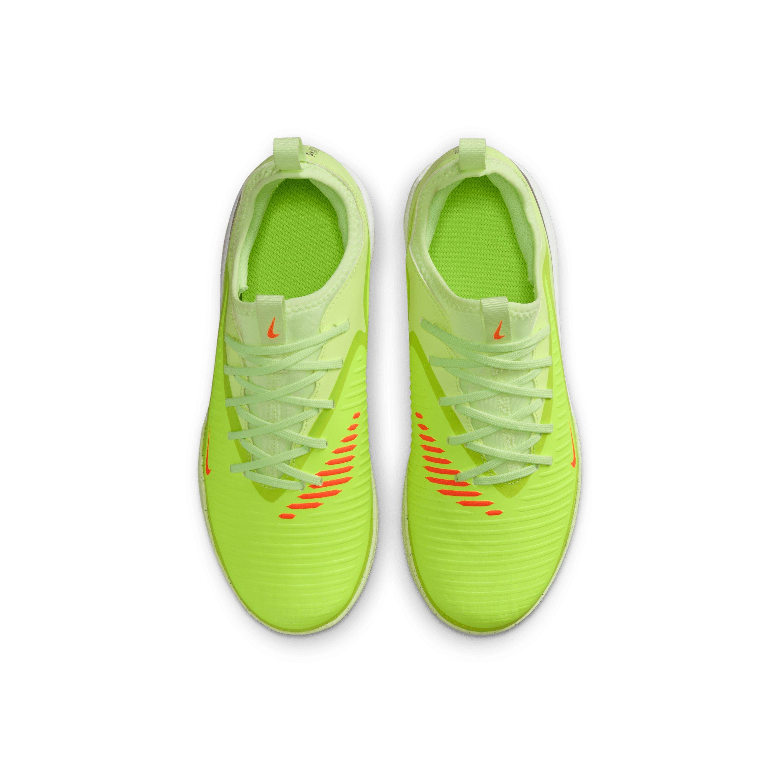 Nike Jr. Phantom 6 Low Academy IC Grade School Kids' "Hyper Crimson/Limelight/Black" Soccer Shoe