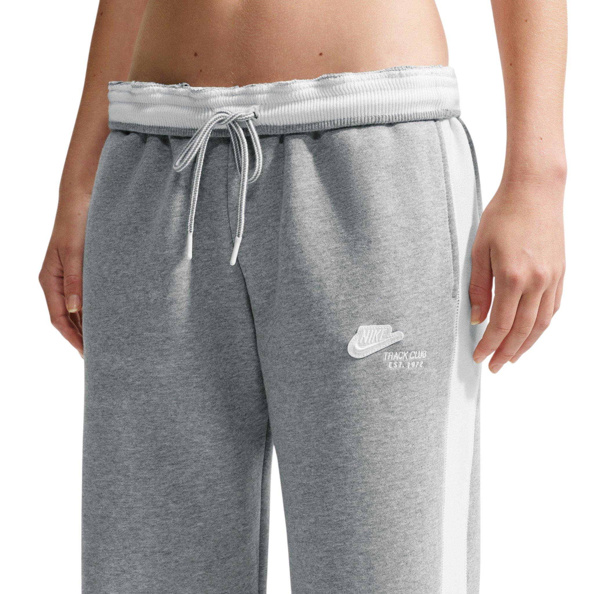 Nike Women's Studio Fleece Med Weight Mid-Rise Track Pants - Dk Grey - DK GREY