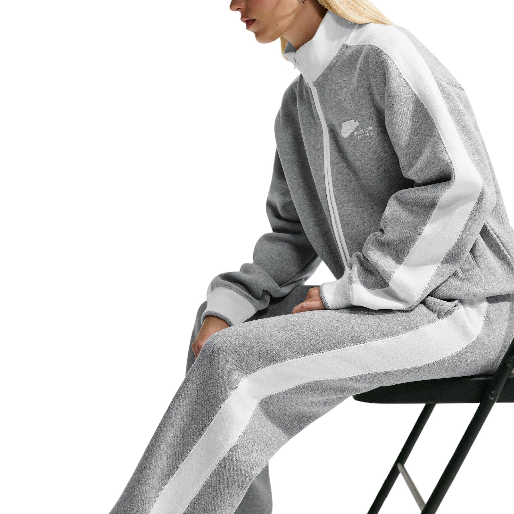 Nike Women's Studio Fleece Med Weight Mid-Rise Track Pants - Dk Grey - DK GREY