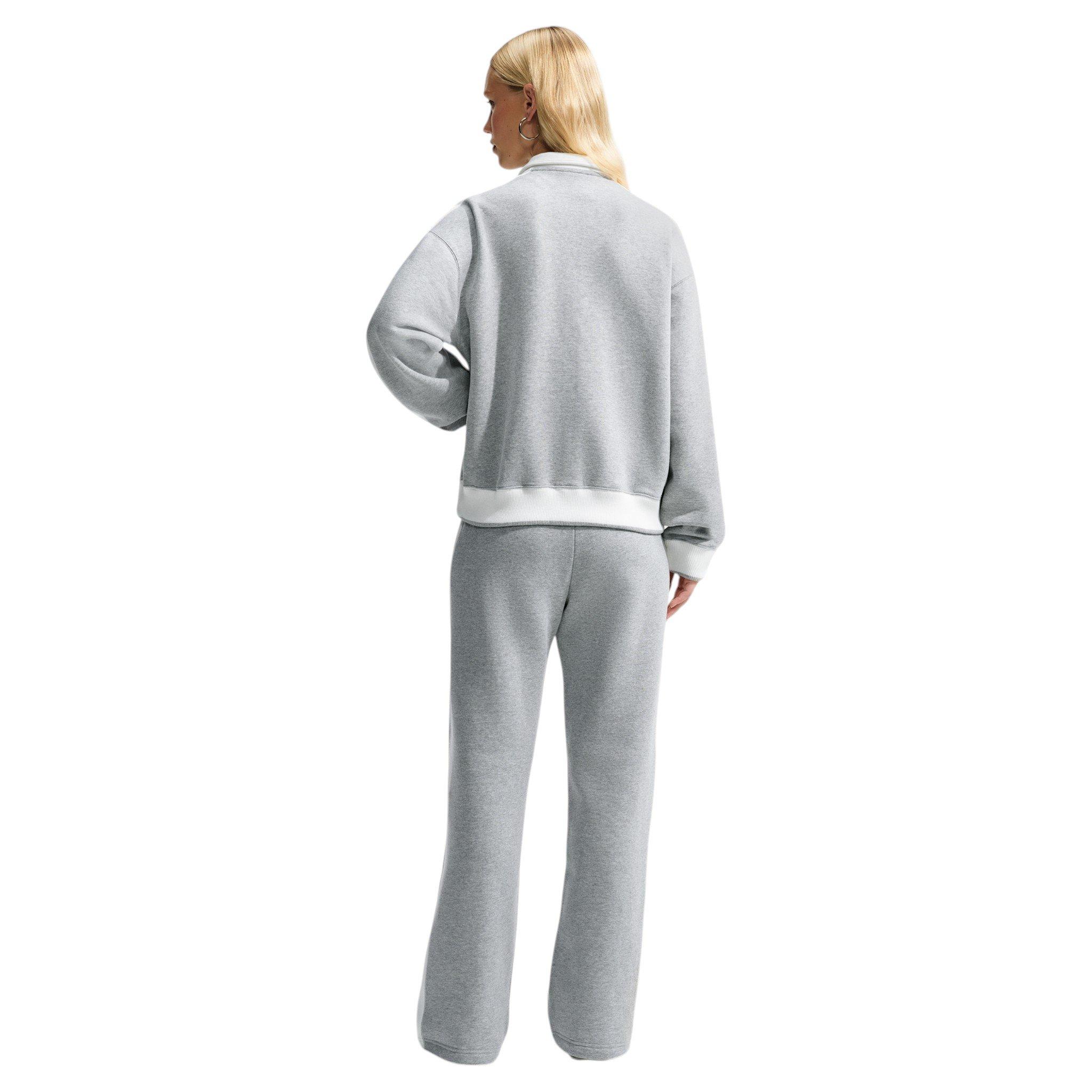 Nike Women's Studio Fleece Med Weight Mid-Rise Track Pants - Dk Grey - DK GREY