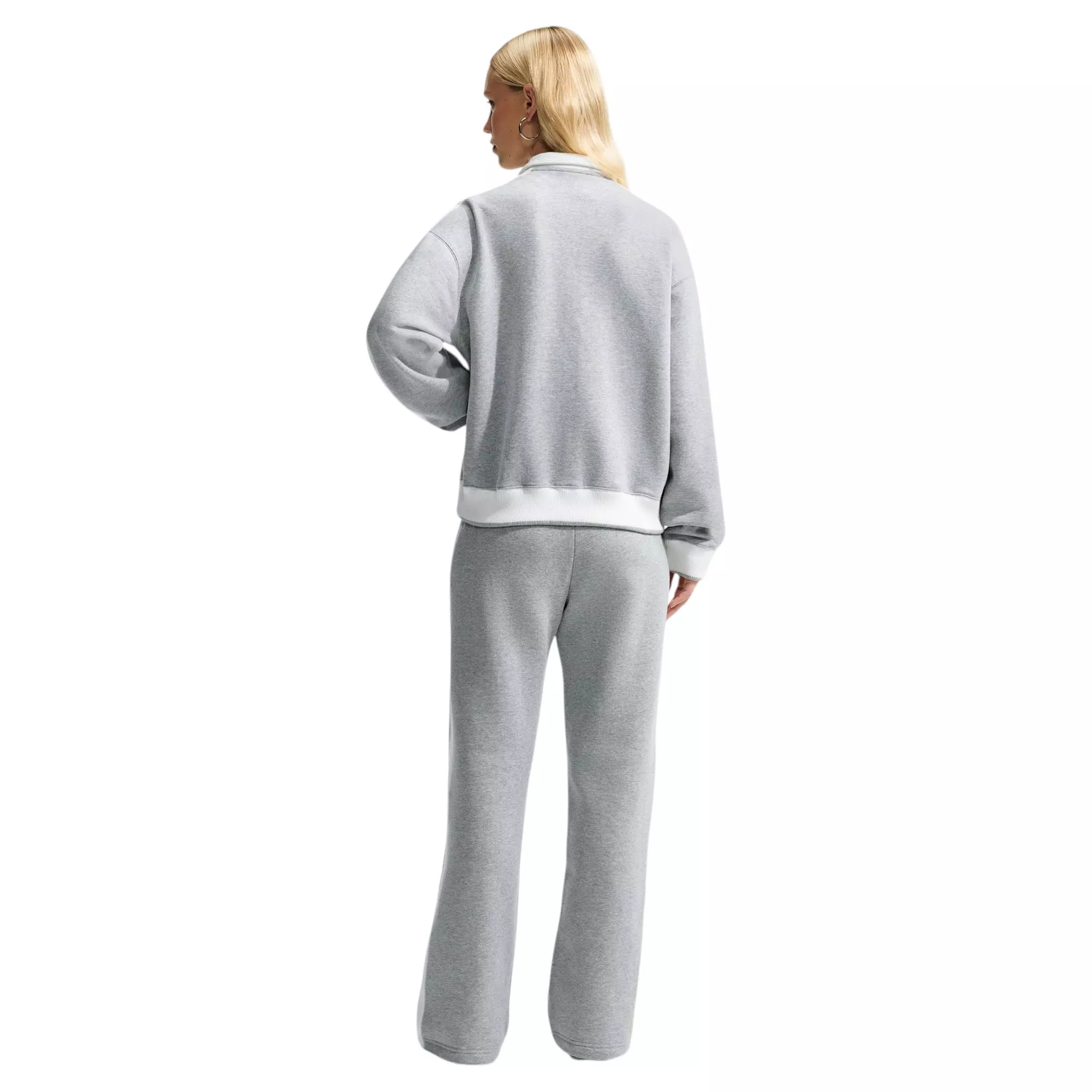 Nike Women's Studio Fleece Med Weight Mid-Rise Track Pants - Dk Grey - DK GREY