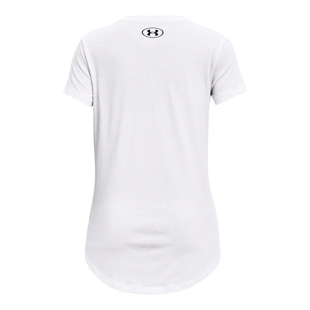 Under Armour Sportstyle Graphic Big Girls' White/Black Short Sleeve