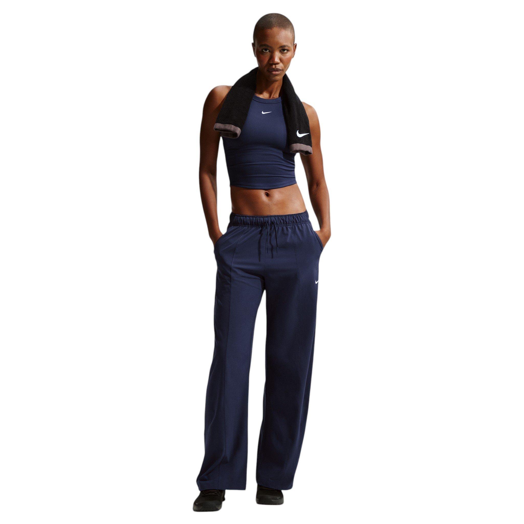 Nike Women's One Dri-FIT Woven Wide-Leg Pants - Navy - NAVY