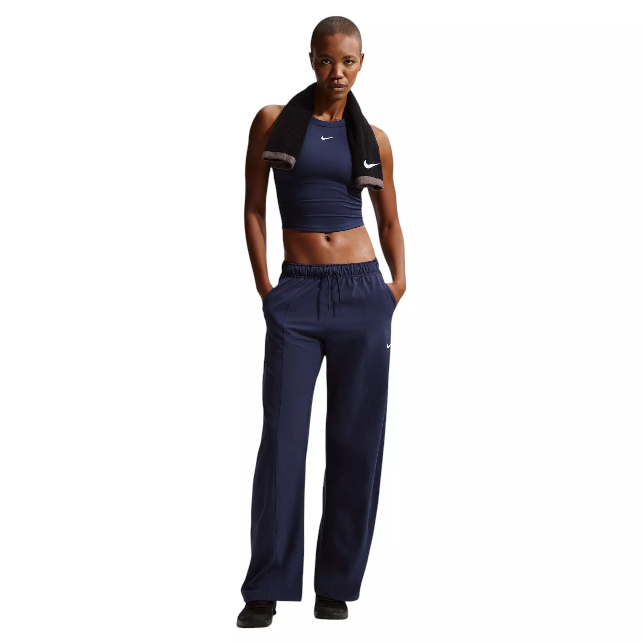 Nike Women's One Dri-FIT Woven Wide-Leg Pants - Navy - NAVY