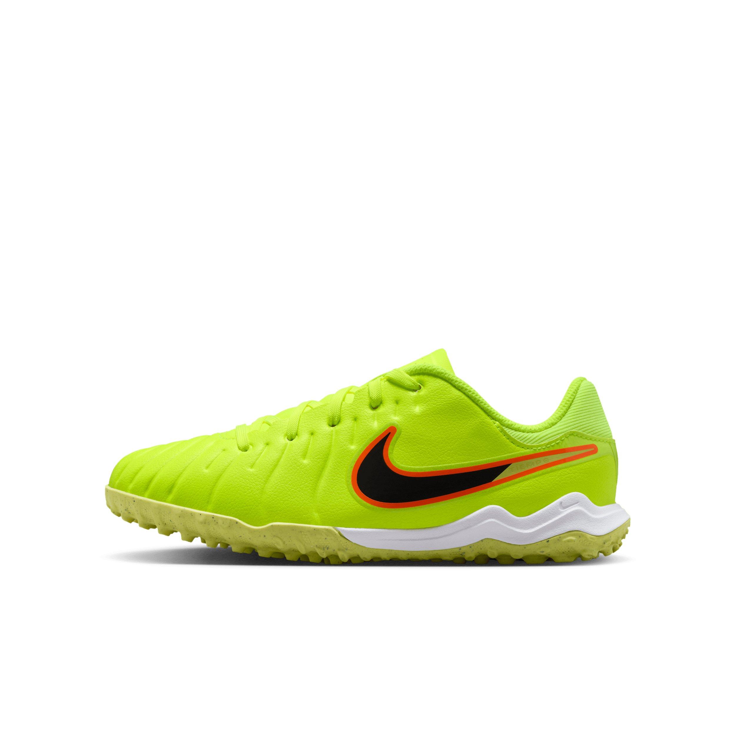 Nike Jr. Tiempo Legend 10 Academy Turf Grade School Kids' "Volt/Black" Soccer Shoe