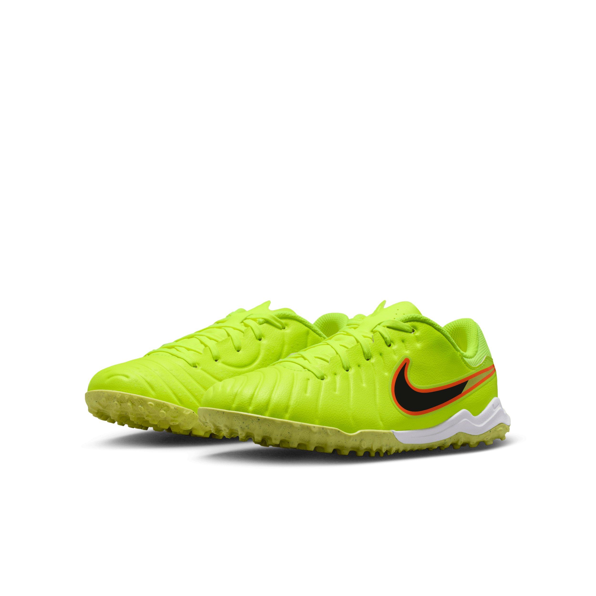 Nike Jr. Tiempo Legend 10 Academy Turf Grade School Kids' "Volt/Black" Soccer Shoe