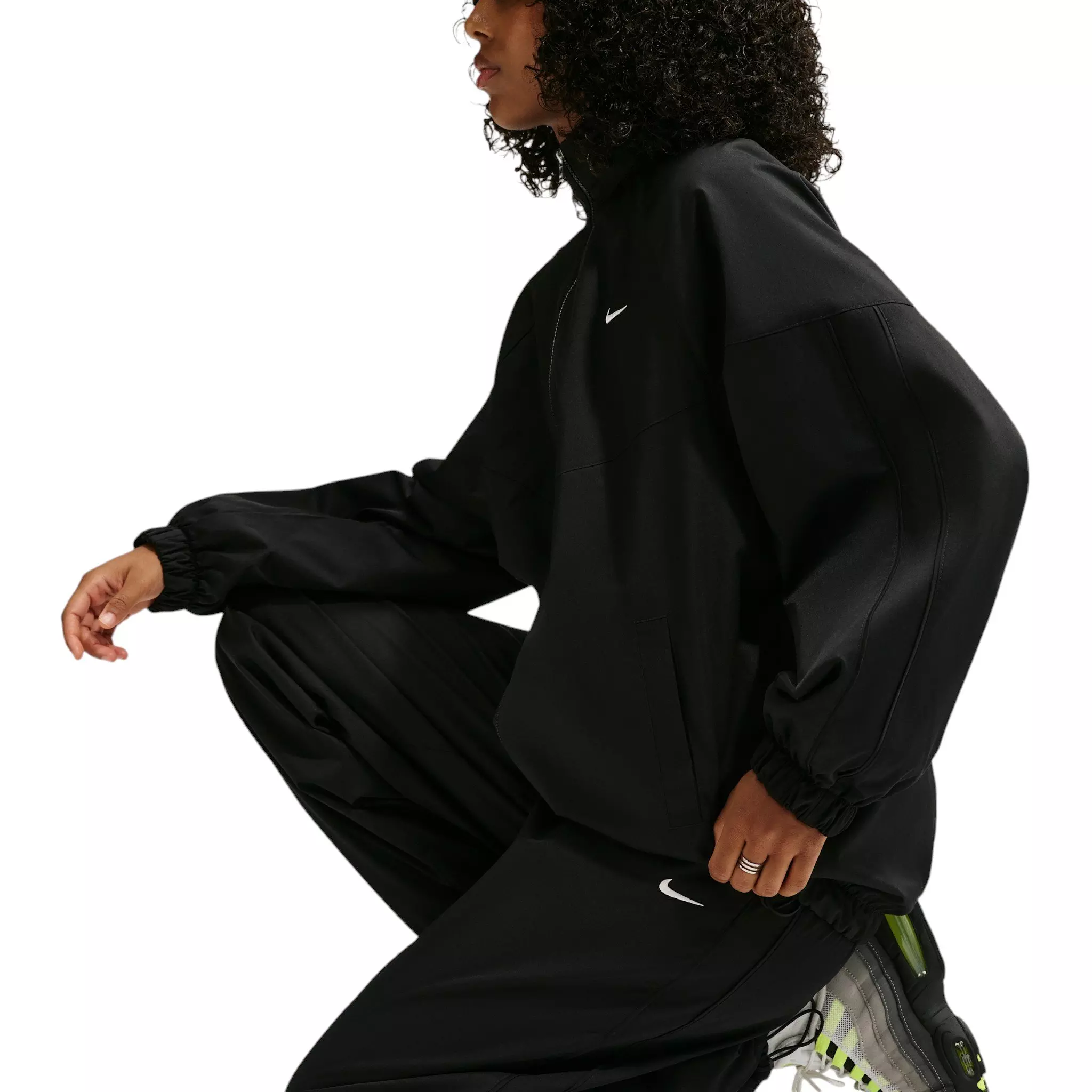Nike Women's Sportswear Loose High-Waisted Track Pants - Black - BLACK