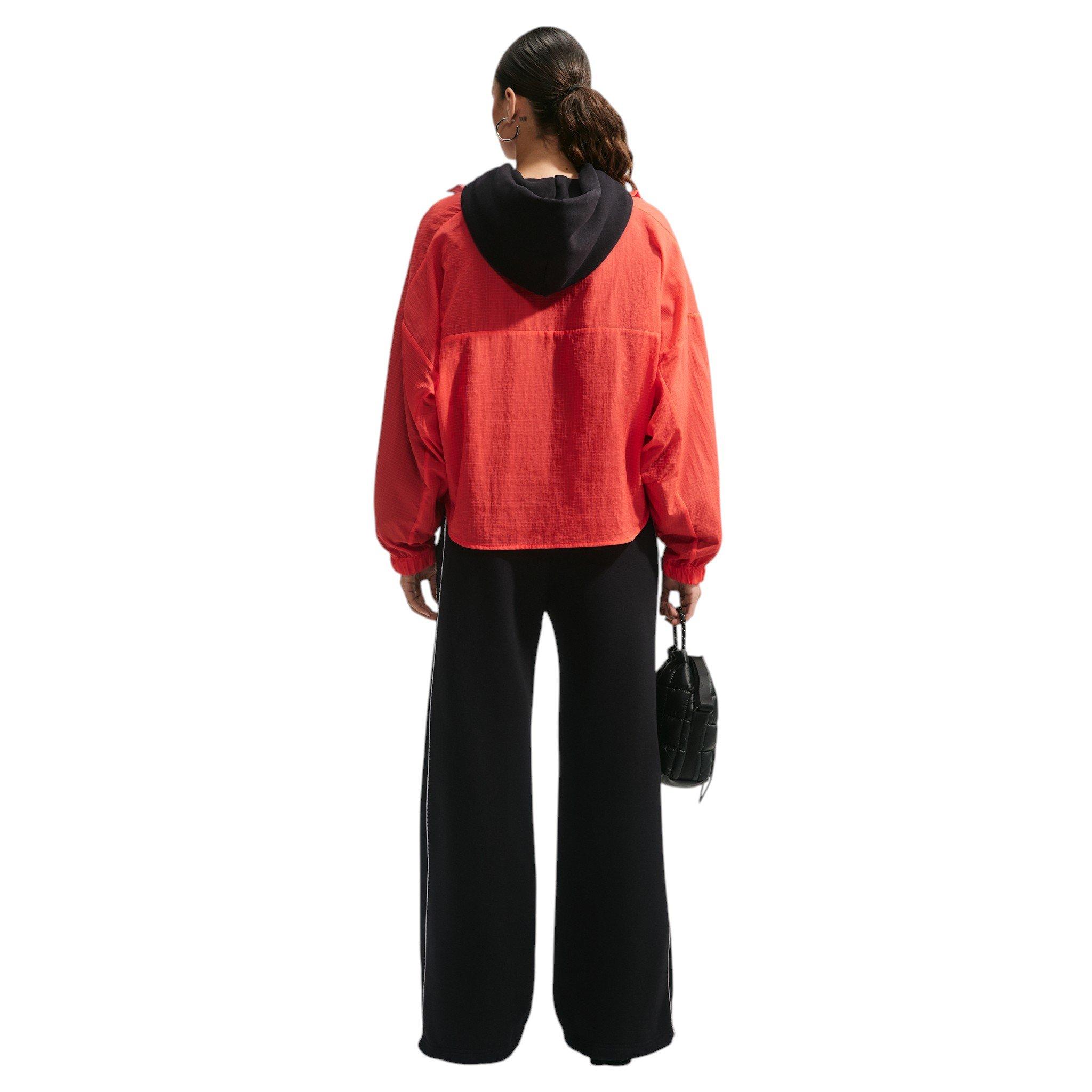 Nike Women's Studio Fleece Med-Weight "Graphic Pack" Mid-Rise Wide-Leg Pants - Black - BLACK