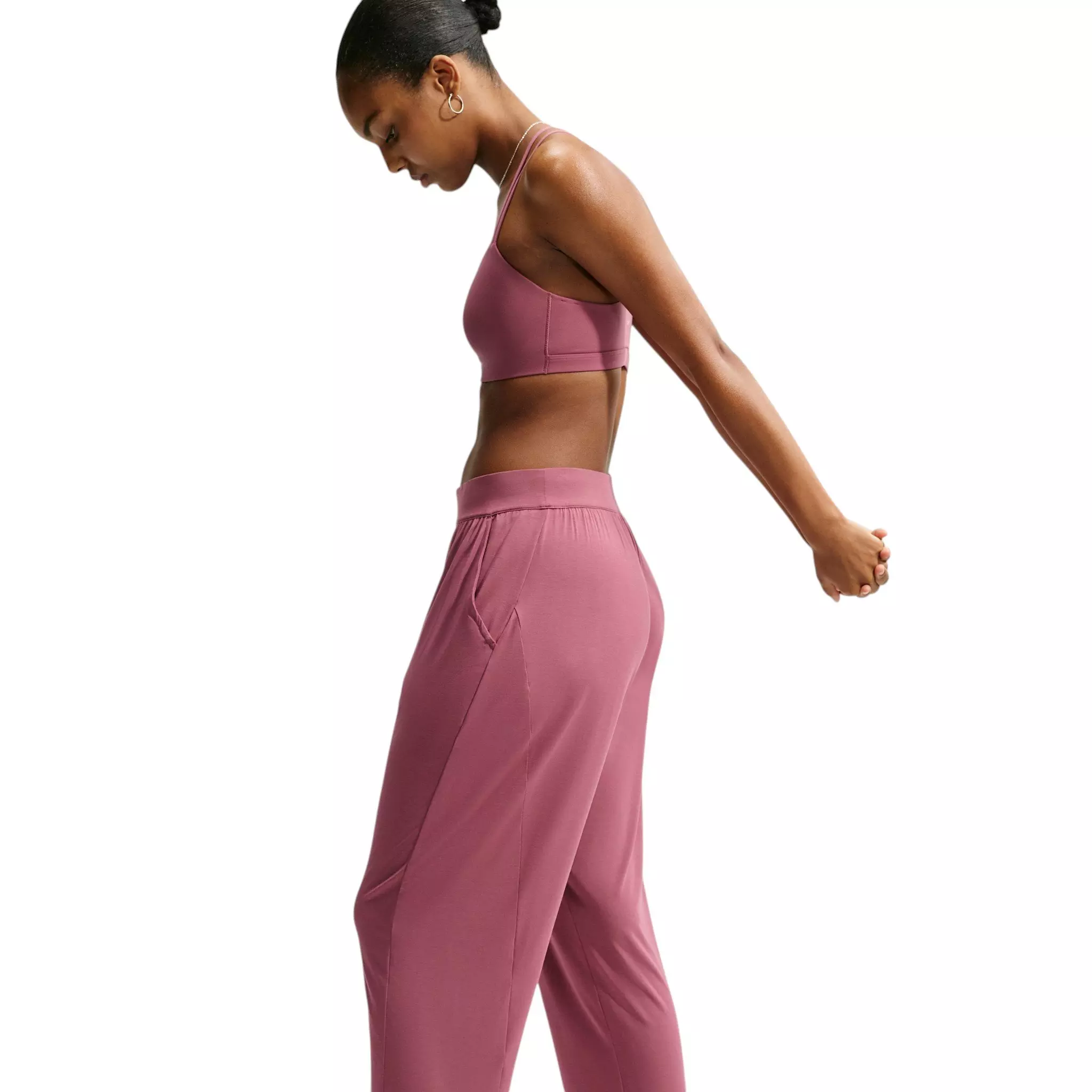 Nike Women's Zenvy Loose Mid-Rise Pants - Pink Smoke - PINK SMOKE