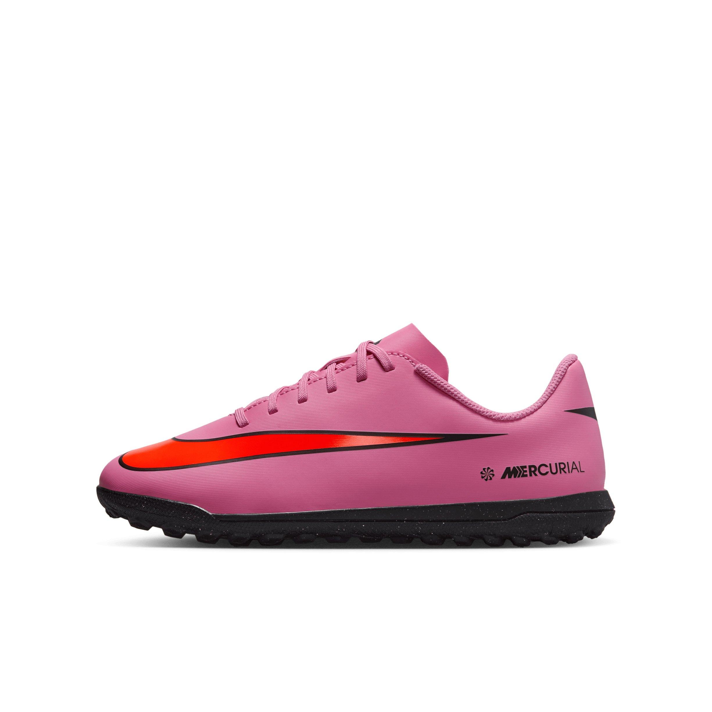 Nike Jr. Mercurial Vapor 16 Club Turf Grade School Kids' "Magic Flamingo/Crimson/Black" Soccer Shoe