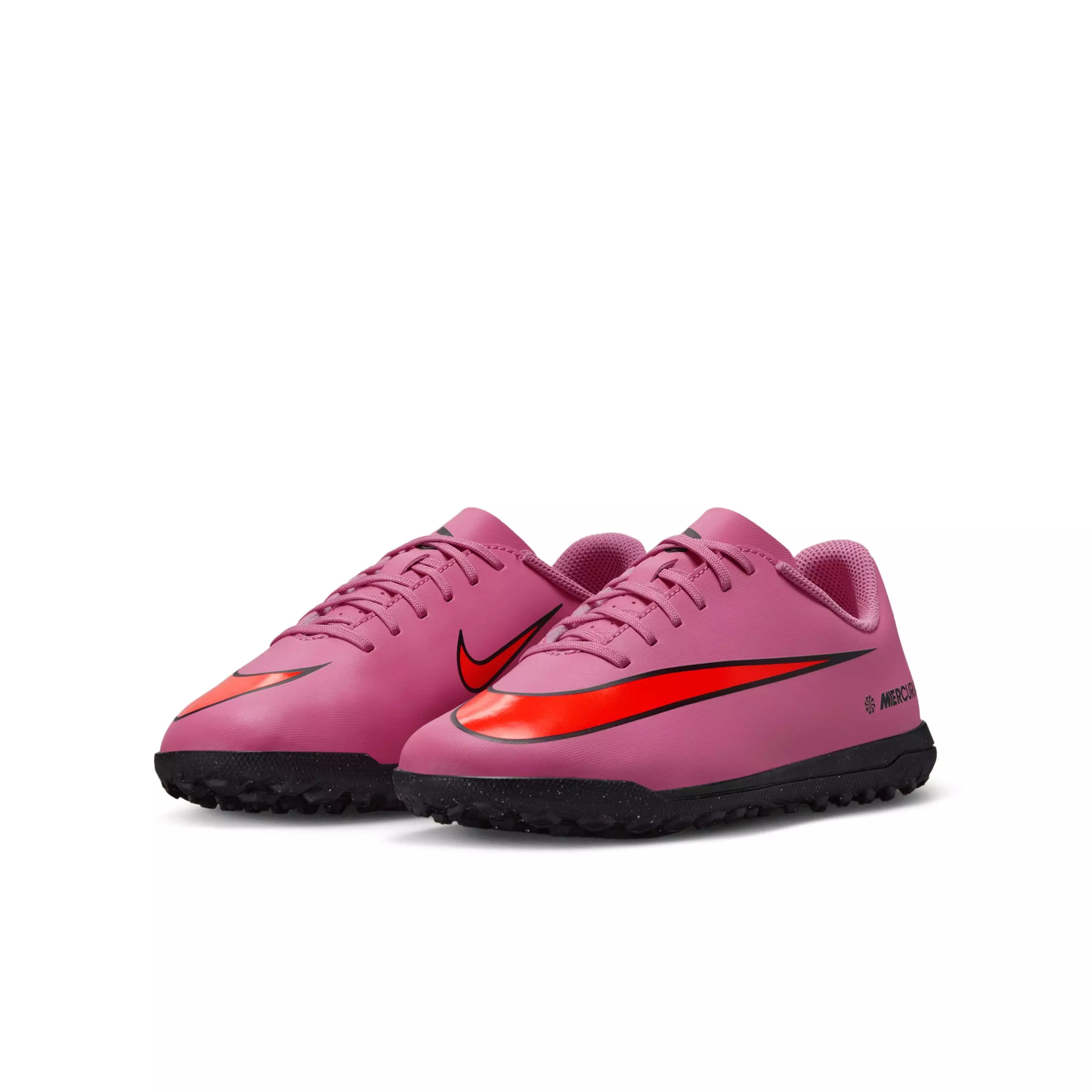 Nike Jr. Mercurial Vapor 16 Club Turf "Magic Flamingo/Crimson/Black" Grade School Kids' Soccer Shoe - FLAMINGO/CRIMSON/BLACK