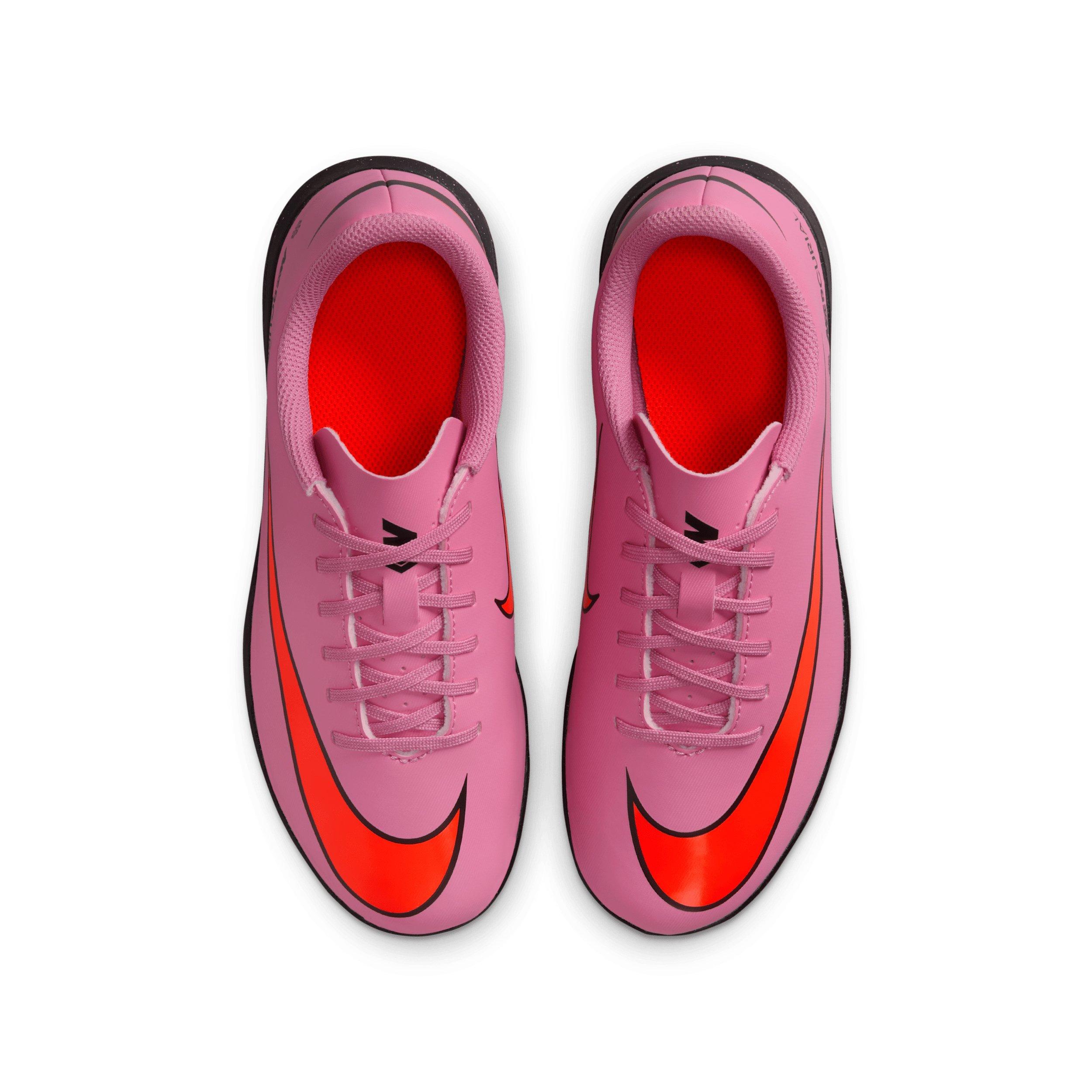 Nike Jr. Mercurial Vapor 16 Club Turf Grade School Kids' "Magic Flamingo/Crimson/Black" Soccer Shoe