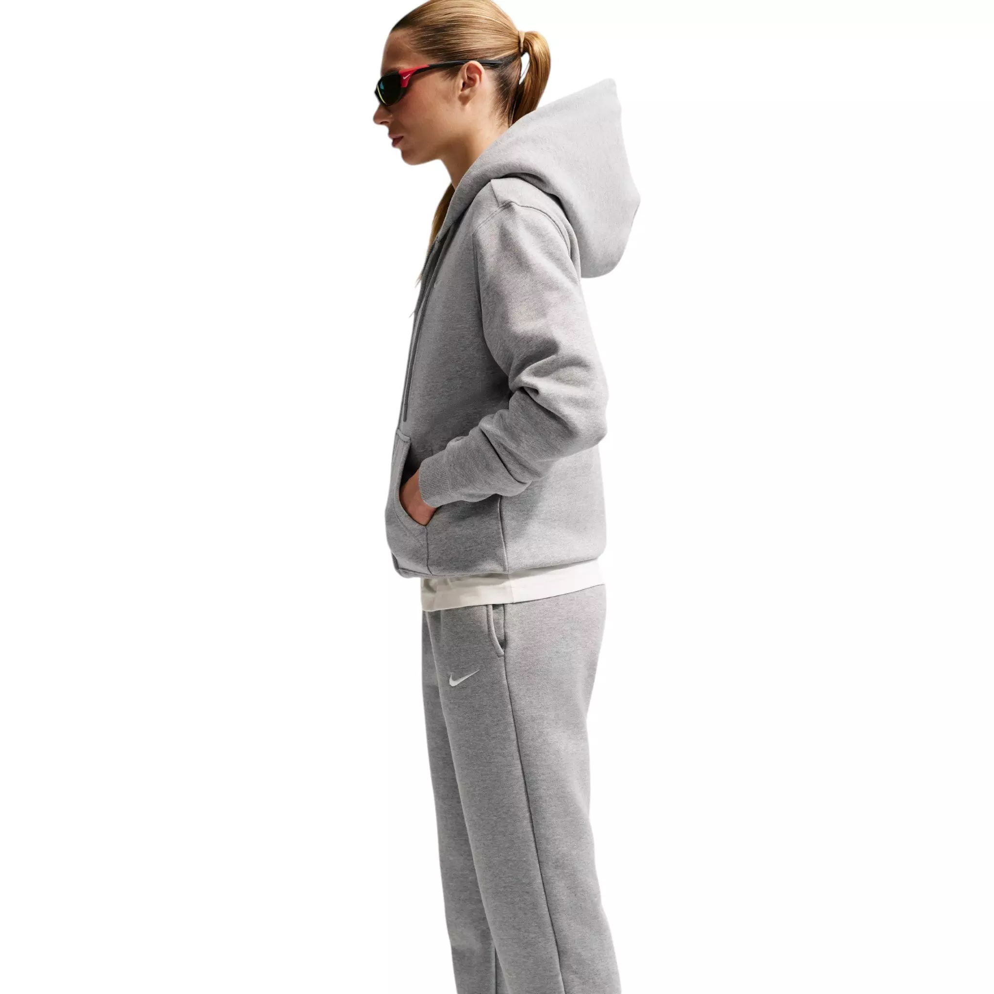 Nike Women's Studio Fleece Med-Weight Mid-Rise Joggers - Dk Grey - DK GREY