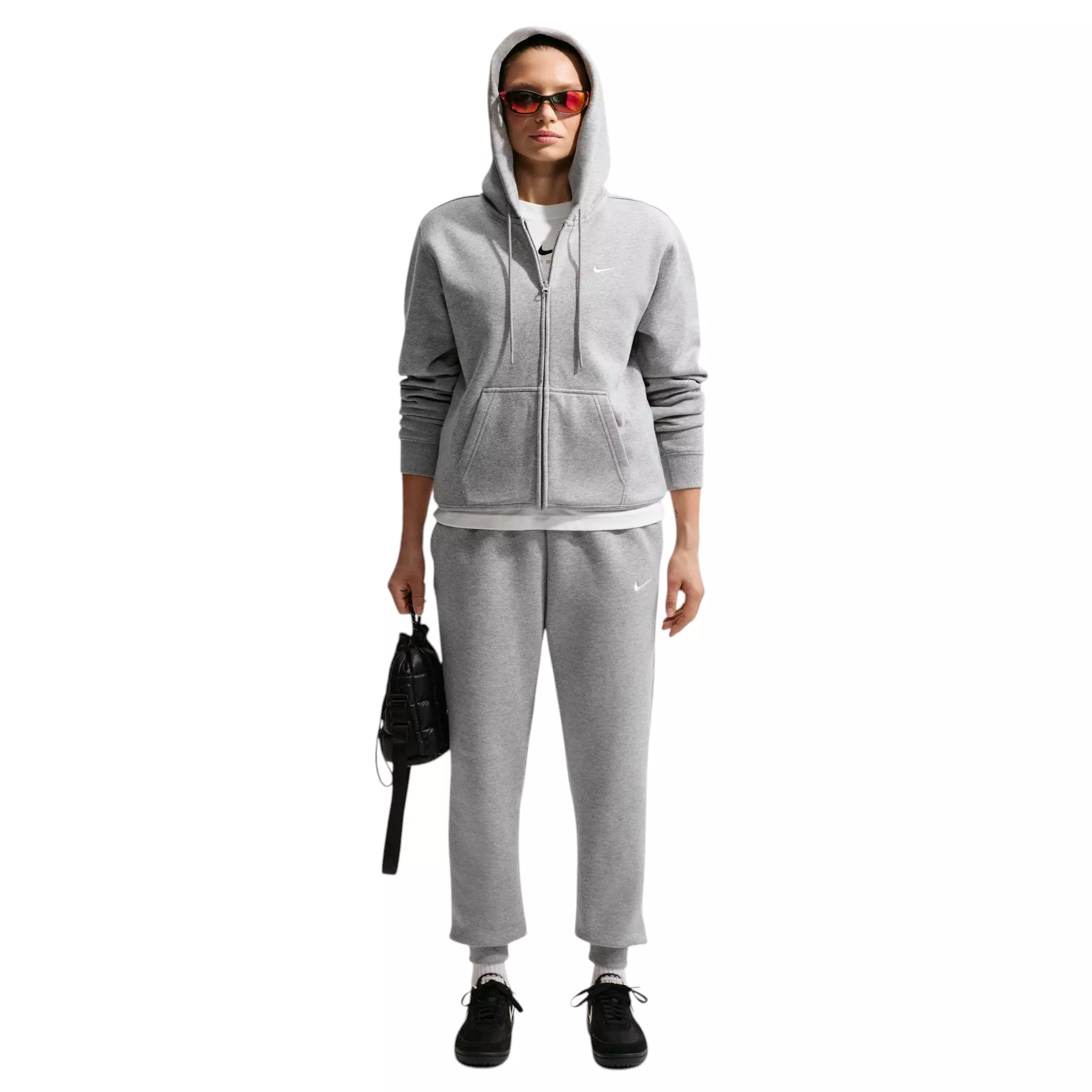 Nike Women's Studio Fleece Med-Weight Mid-Rise Joggers - Dk Grey - DK GREY