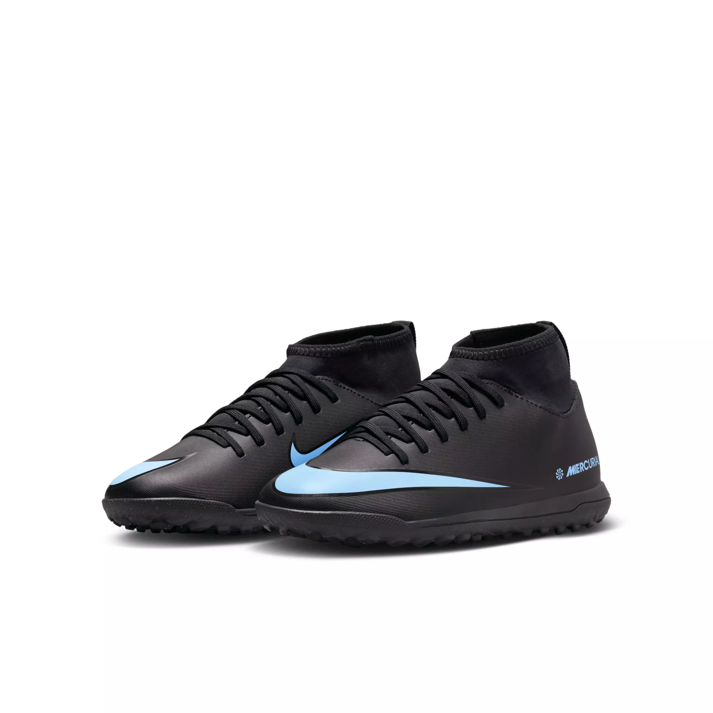 Nike Jr. Mercurial Superfly 10 Club Turf "Black/Black" Grade School Kids' Soccer Shoe - BLACK/BLACK