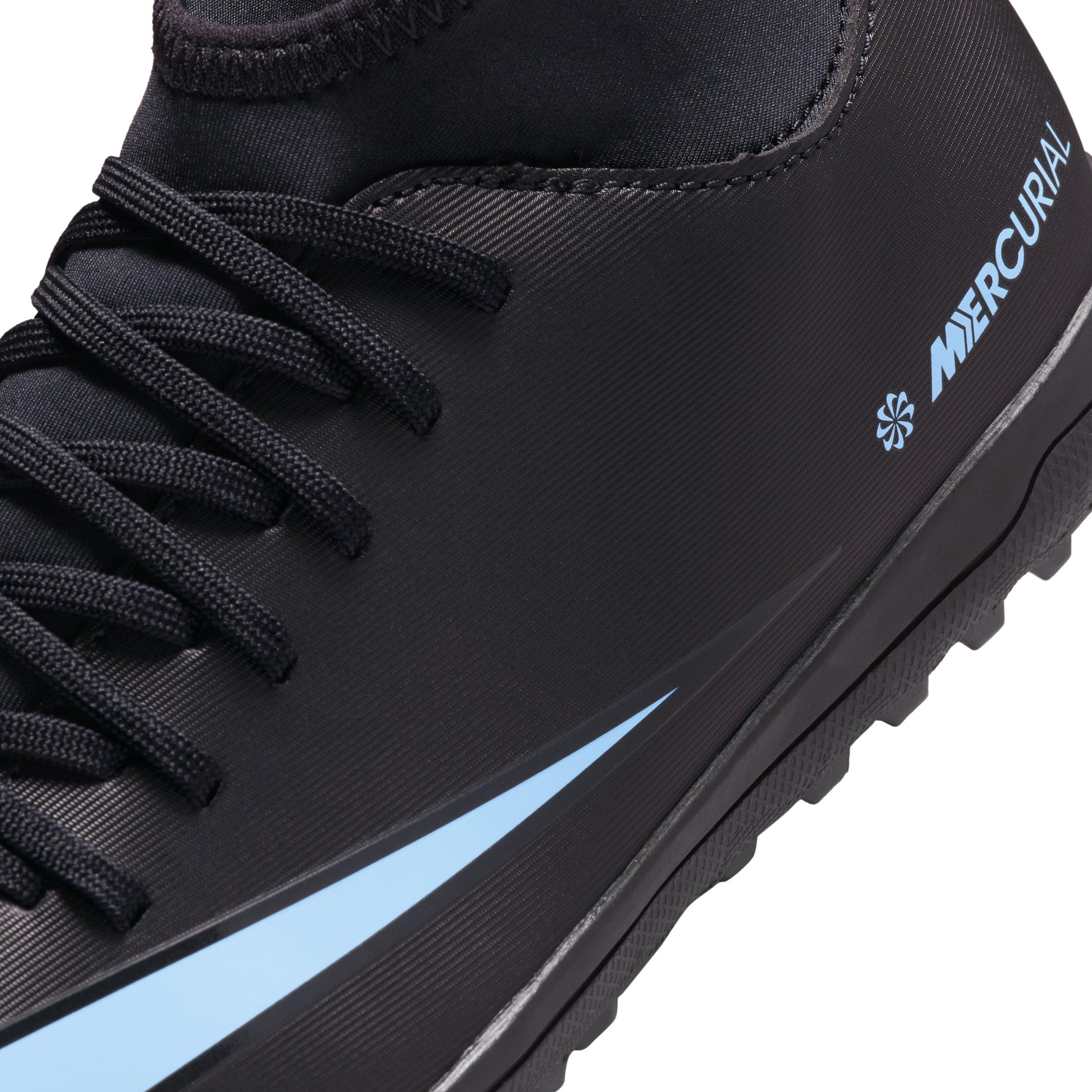 Nike Jr. Mercurial Superfly 10 Club Turf Grade School Kids' "Black/Black" Soccer Shoe